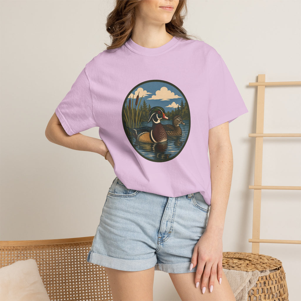 Wood Duck Pond T-Shirt — Vintage Waterfowl Nature Tee