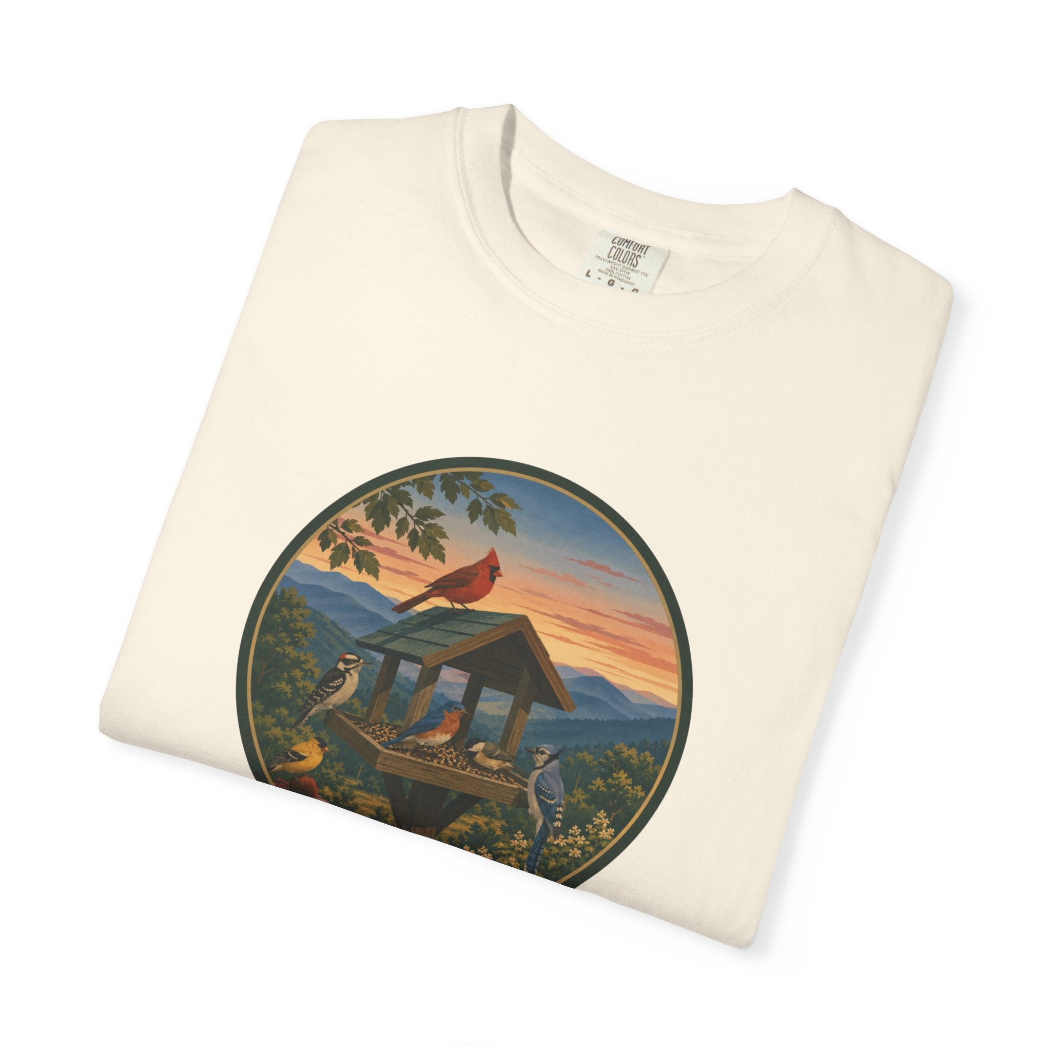 Sunset Bird Feeder Circle T-Shirt