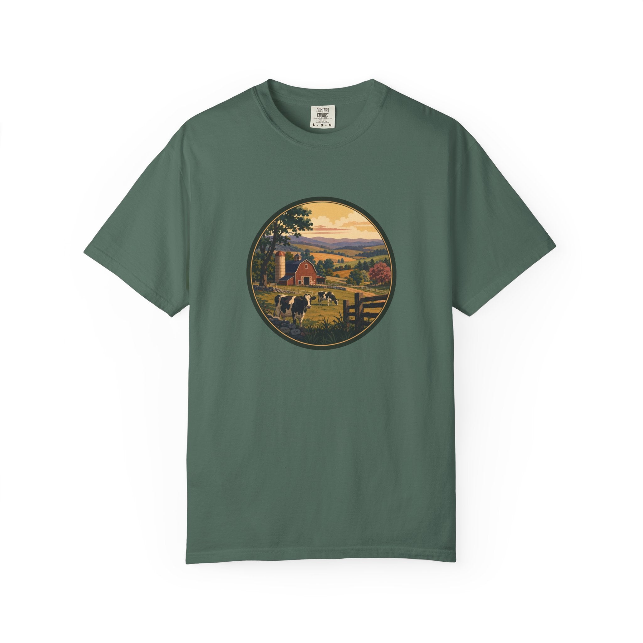 Vintage Country Dairy Farm Scene T-Shirt