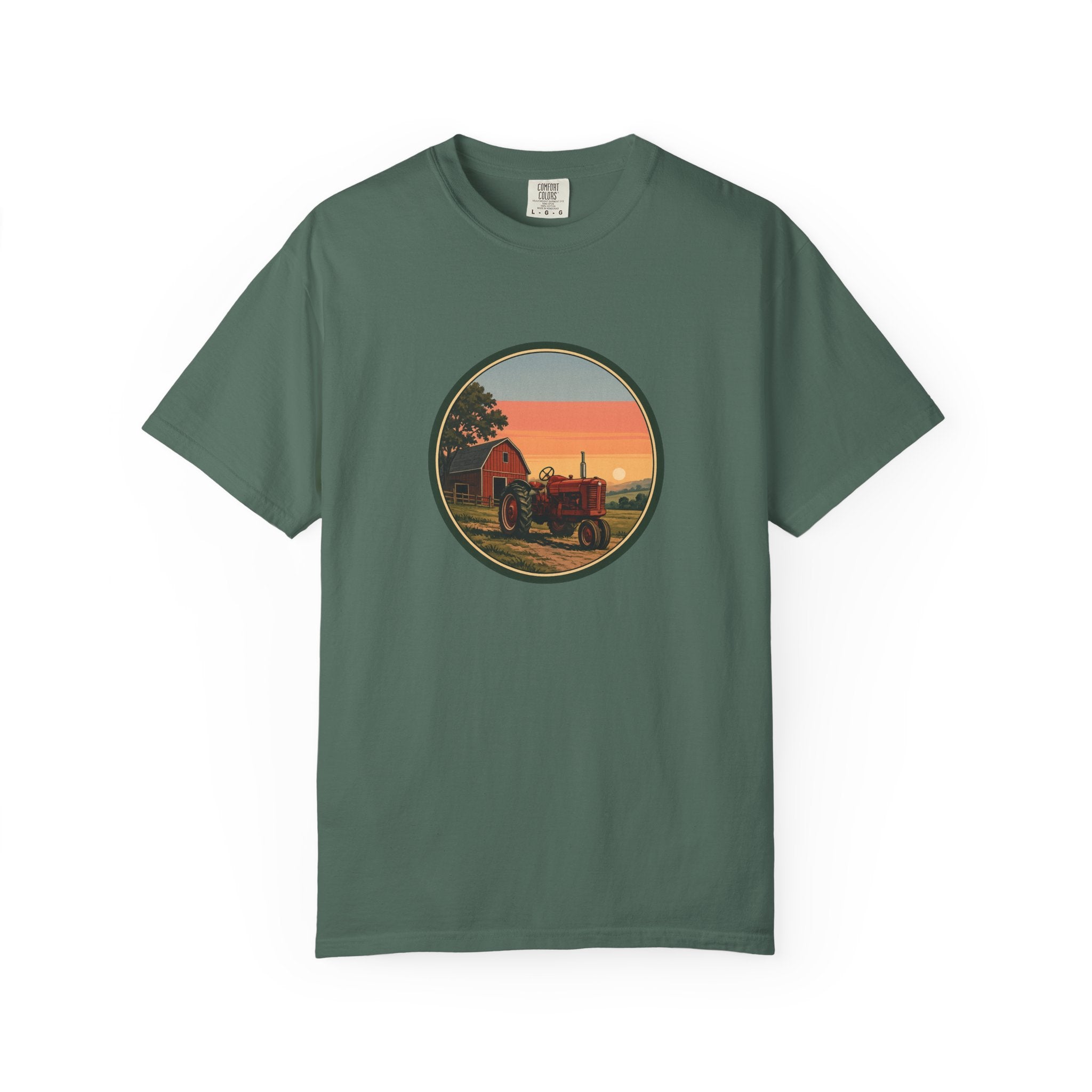 Vintage Farm Tractor Sunset T-Shirt