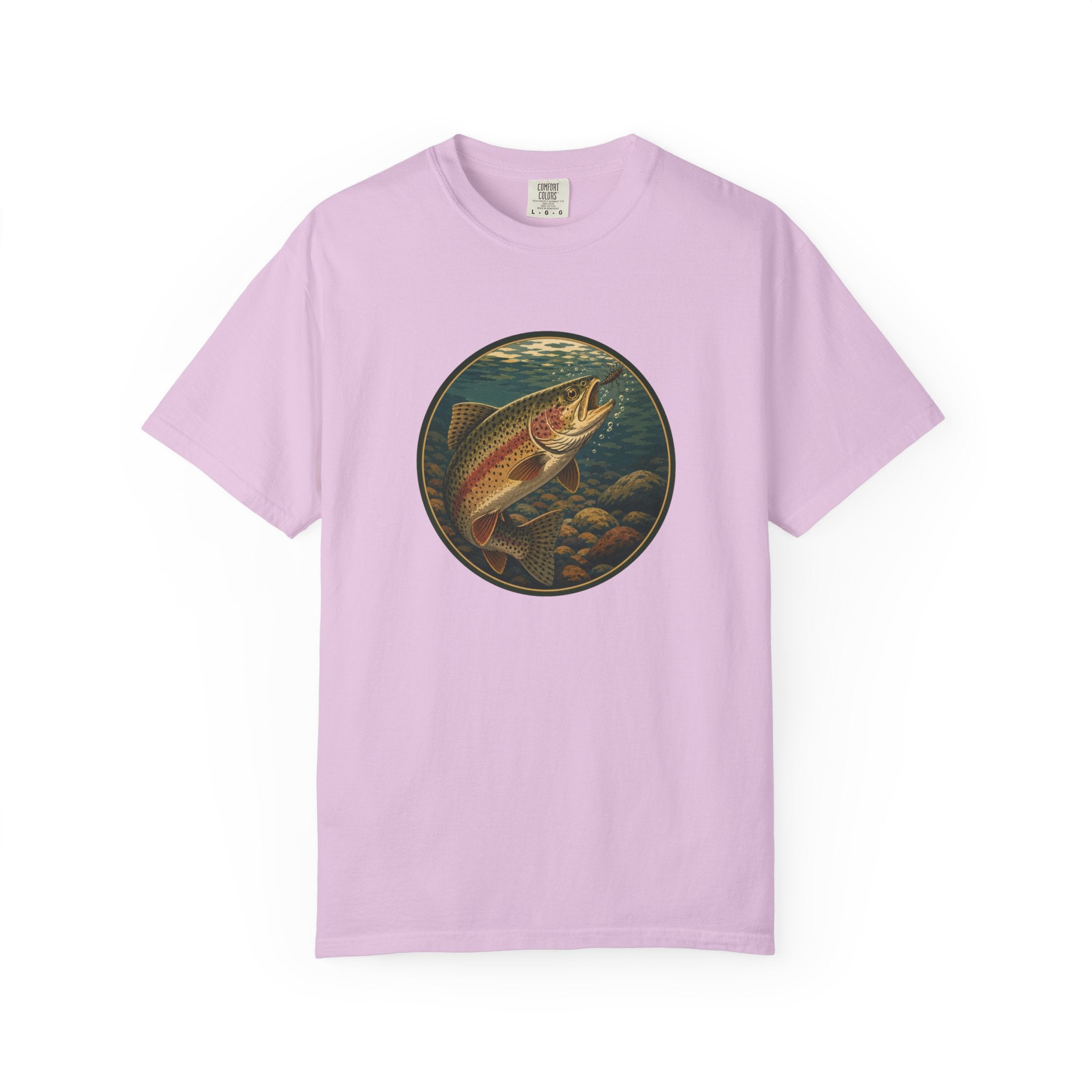 Rainbow Trout Circle Graphic T-Shirt
