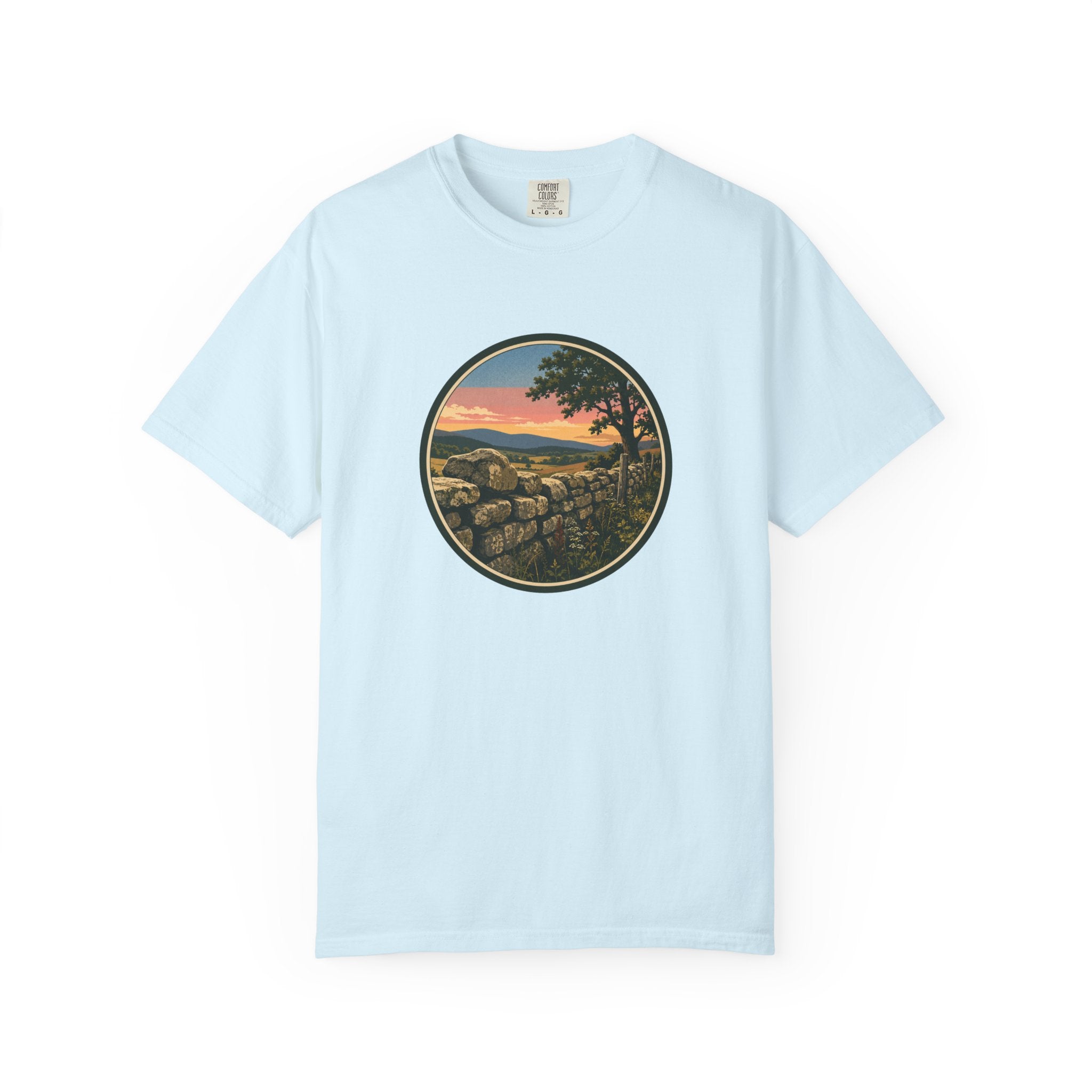 Sunset Stone Wall Circle T-Shirt