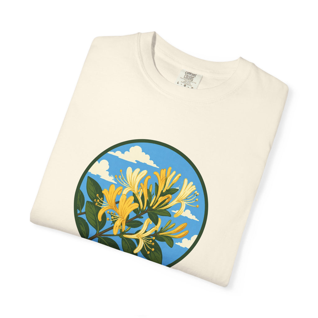 Honeysuckle Circle Tee — Botanical Floral Graphic T-Shirt