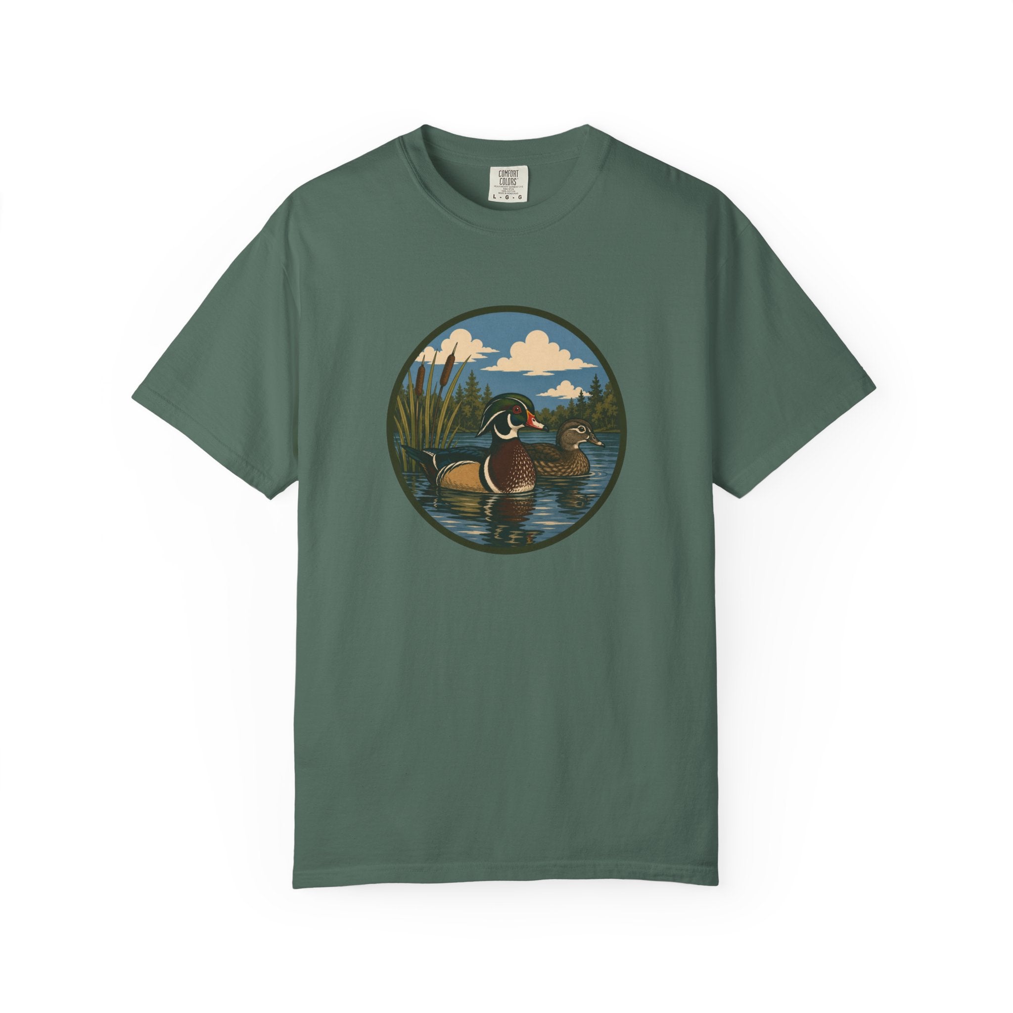 Wood Duck Pond T-Shirt — Vintage Waterfowl Nature Tee