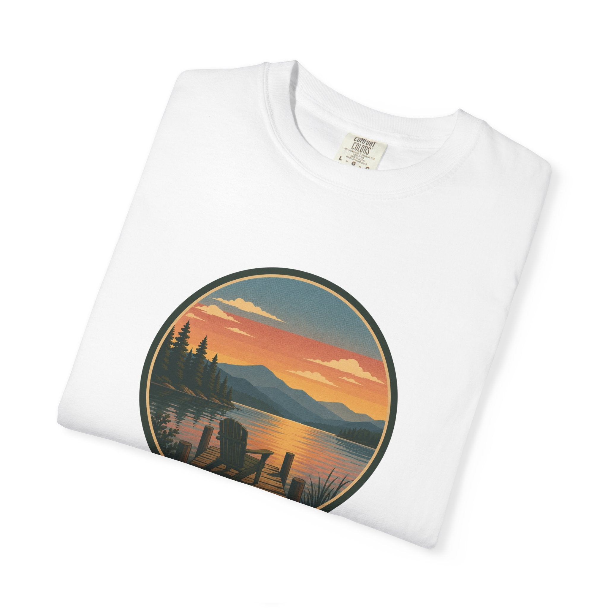 Sunset Lake Scenic T-Shirt – Mountain Dock Landscape Tee