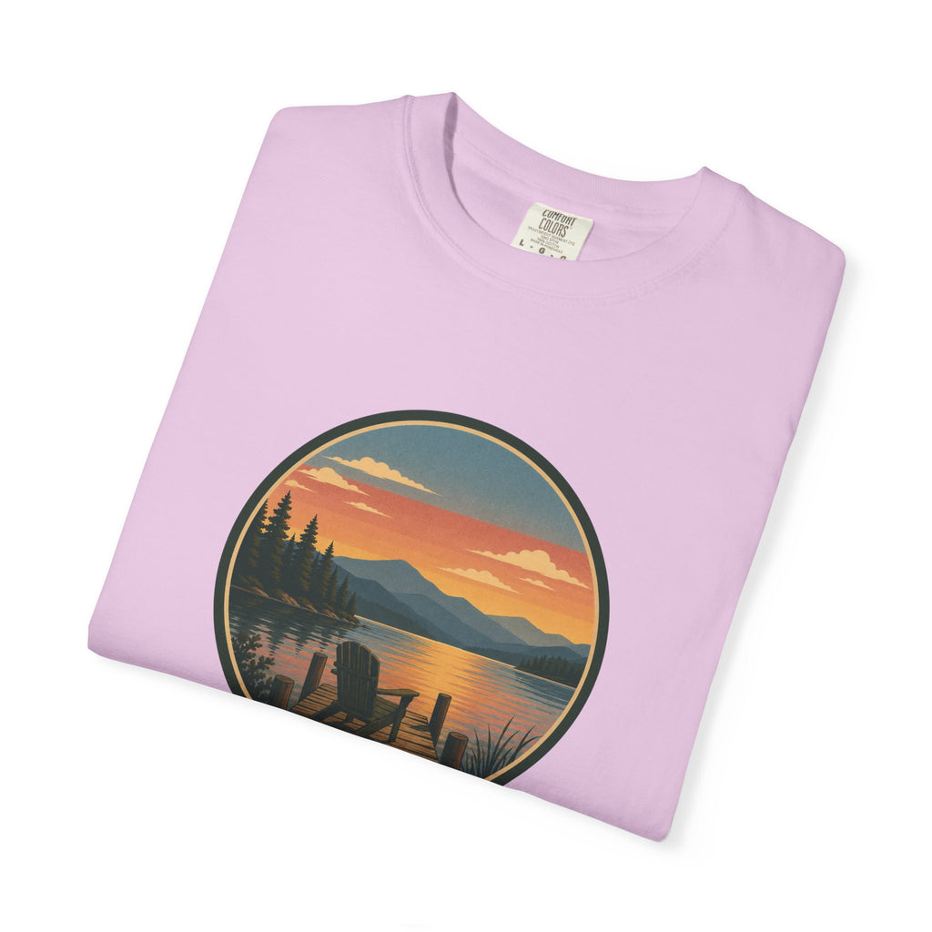 Sunset Lake Scenic T-Shirt – Mountain Dock Landscape Tee
