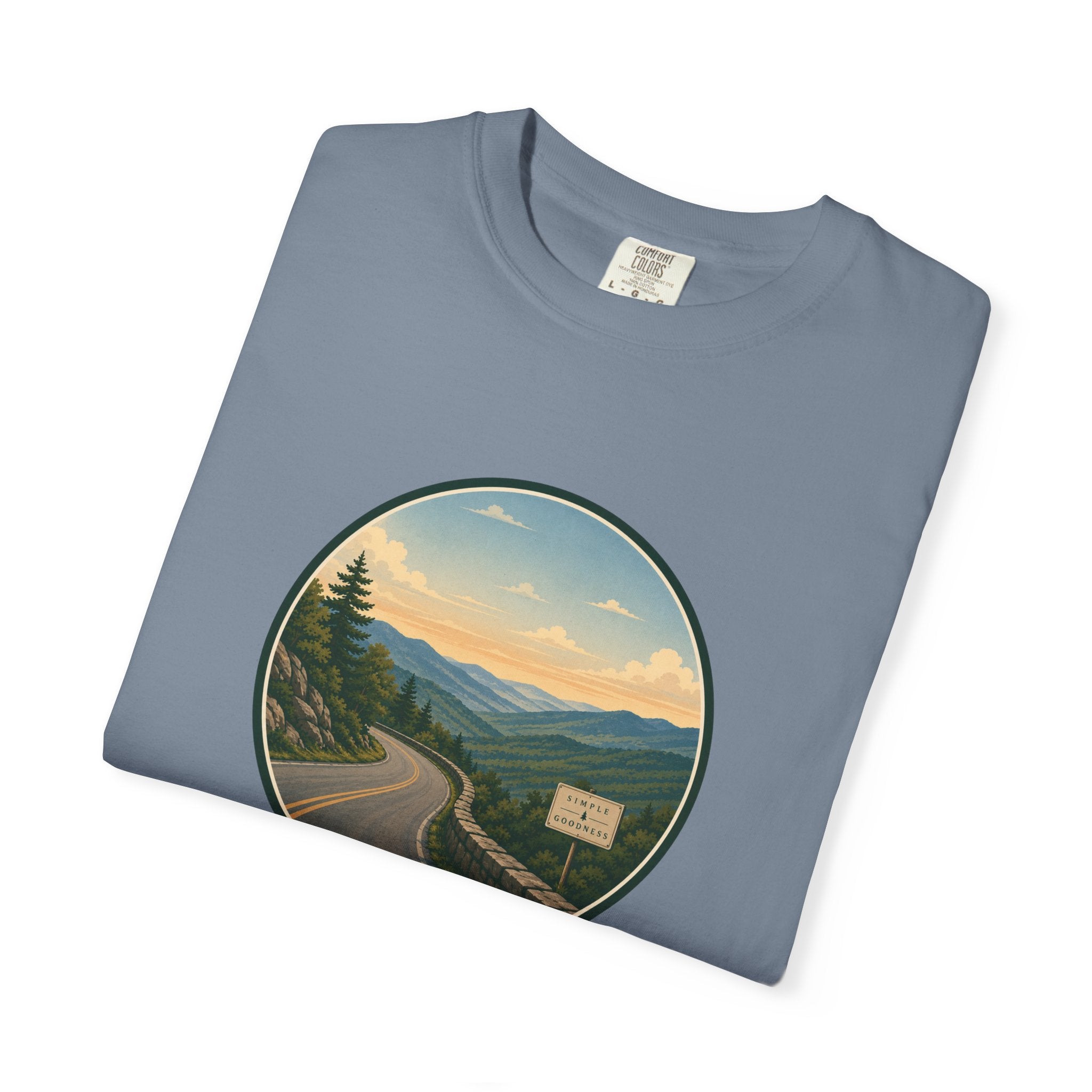 Road Through the Mountains T-Shirt — Scenic Sunset Drive Graphic Tee