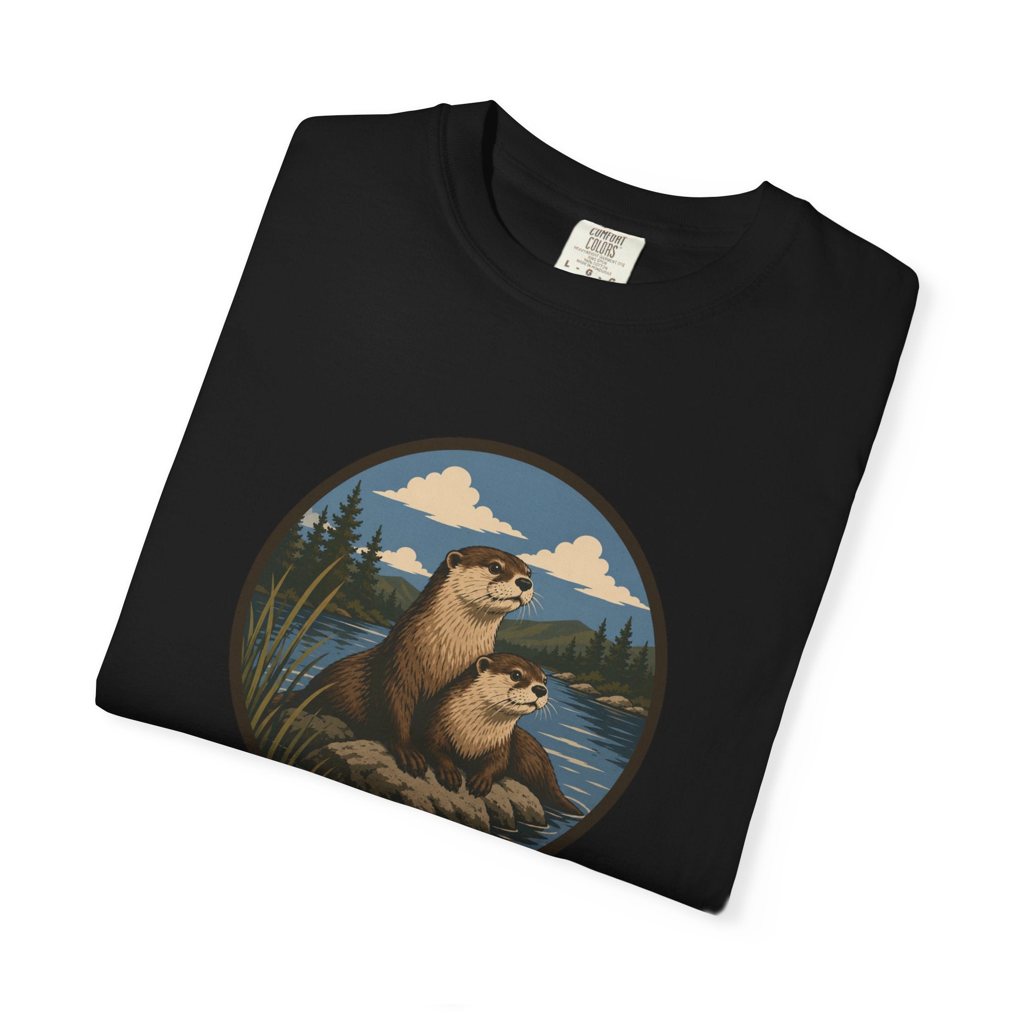 Otter & Baby Lake Scene T-Shirt