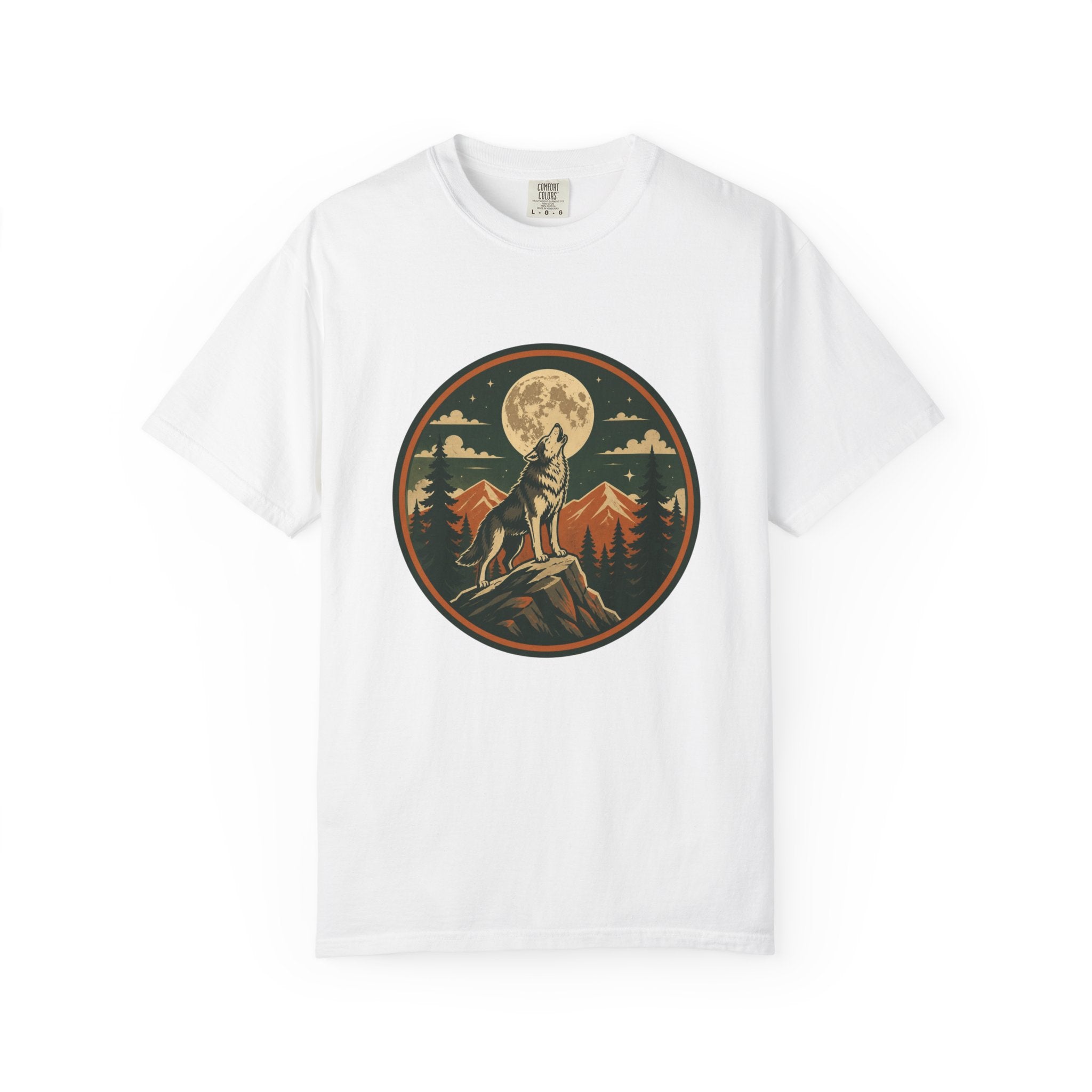 Wolf Howl T-Shirt — Vintage Moonlit Mountain Graphic Tee