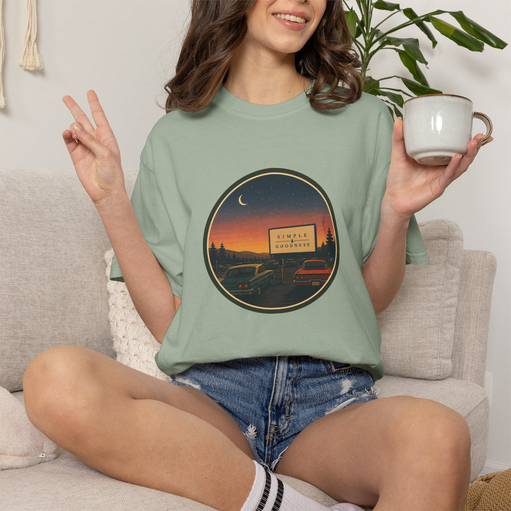 Vintage Drive-In Movie T-Shirt — Scenic Retro Outdoors Tee