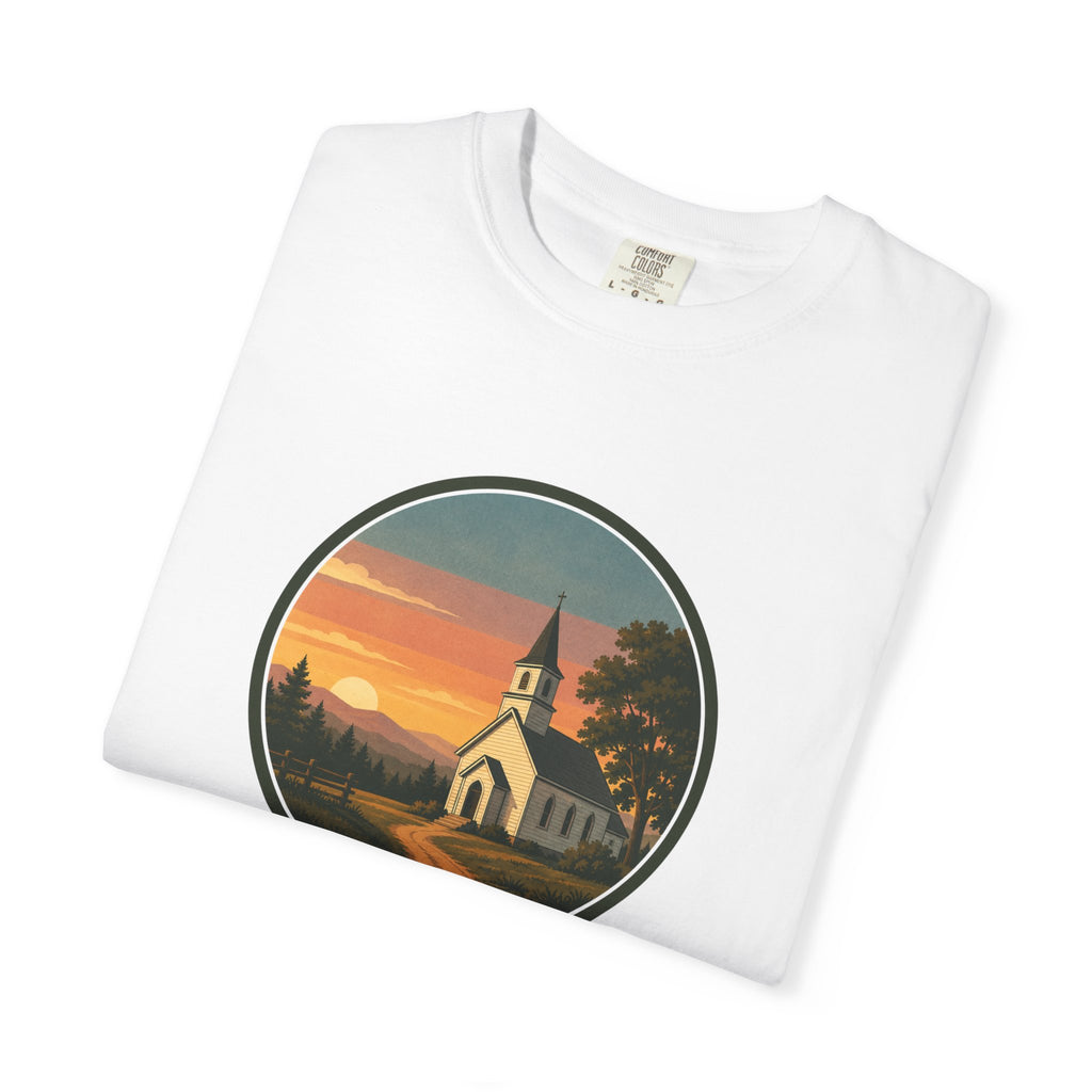 Vintage Church Sunset T-Shirt