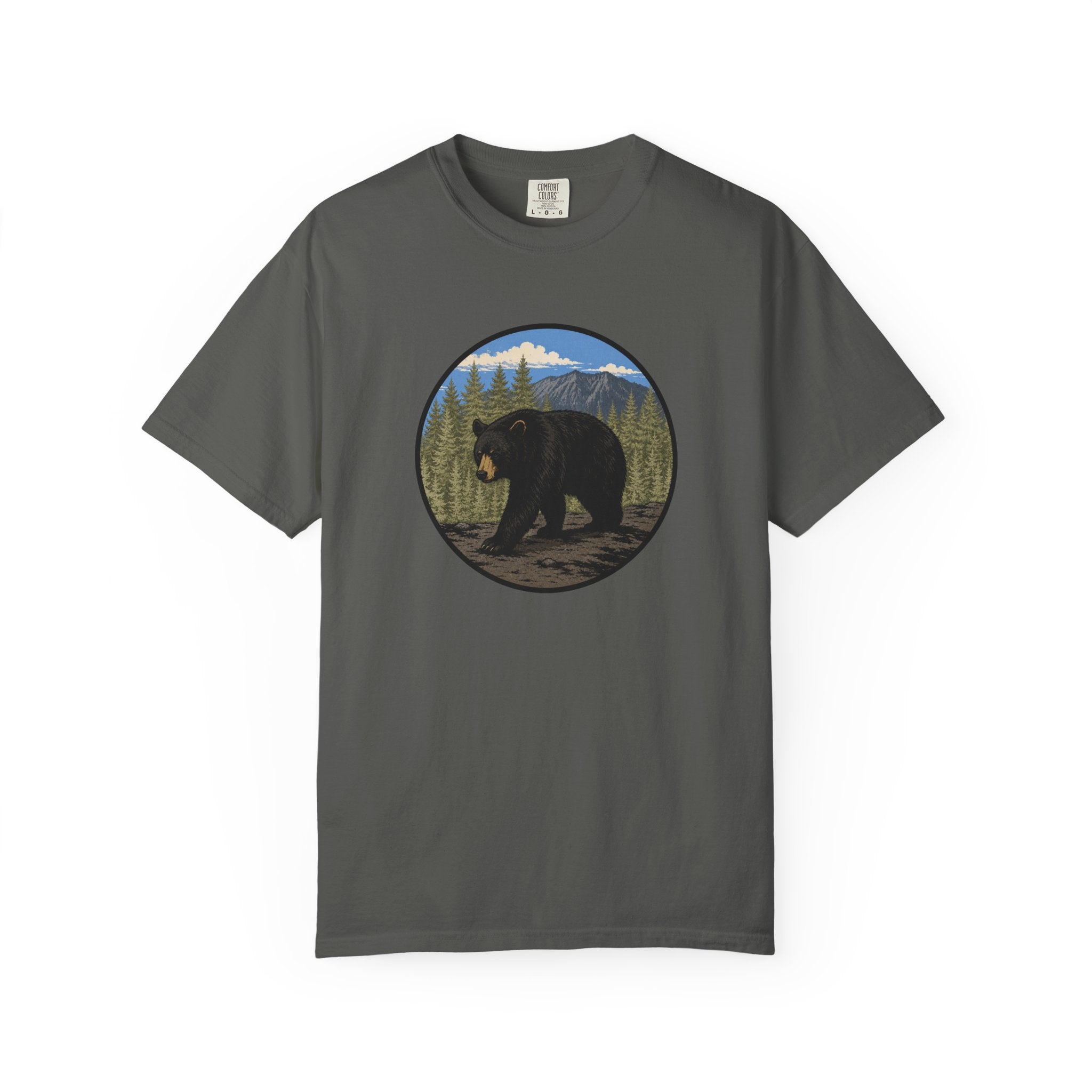 Black Bear Wilderness Badge Unisex Garment-Dyed T-Shirt