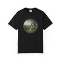 Scenic Birdhouse Tee — Mountain Sunrise Nature T-Shirt