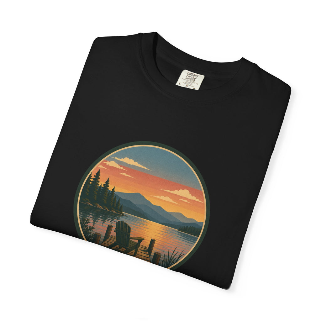 Sunset Lake Scenic T-Shirt – Mountain Dock Landscape Tee