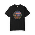 Camping Sunset T-Shirt — Riverside Campfire Night Scene