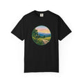 Scenic Backroad Sunset T-Shirt — Vintage Mailbox Circle Landscape Tee