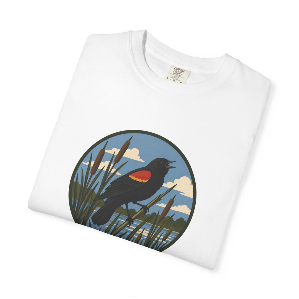 Red-winged Blackbird Graphic Tee — Marsh Bird Nature T-Shirt