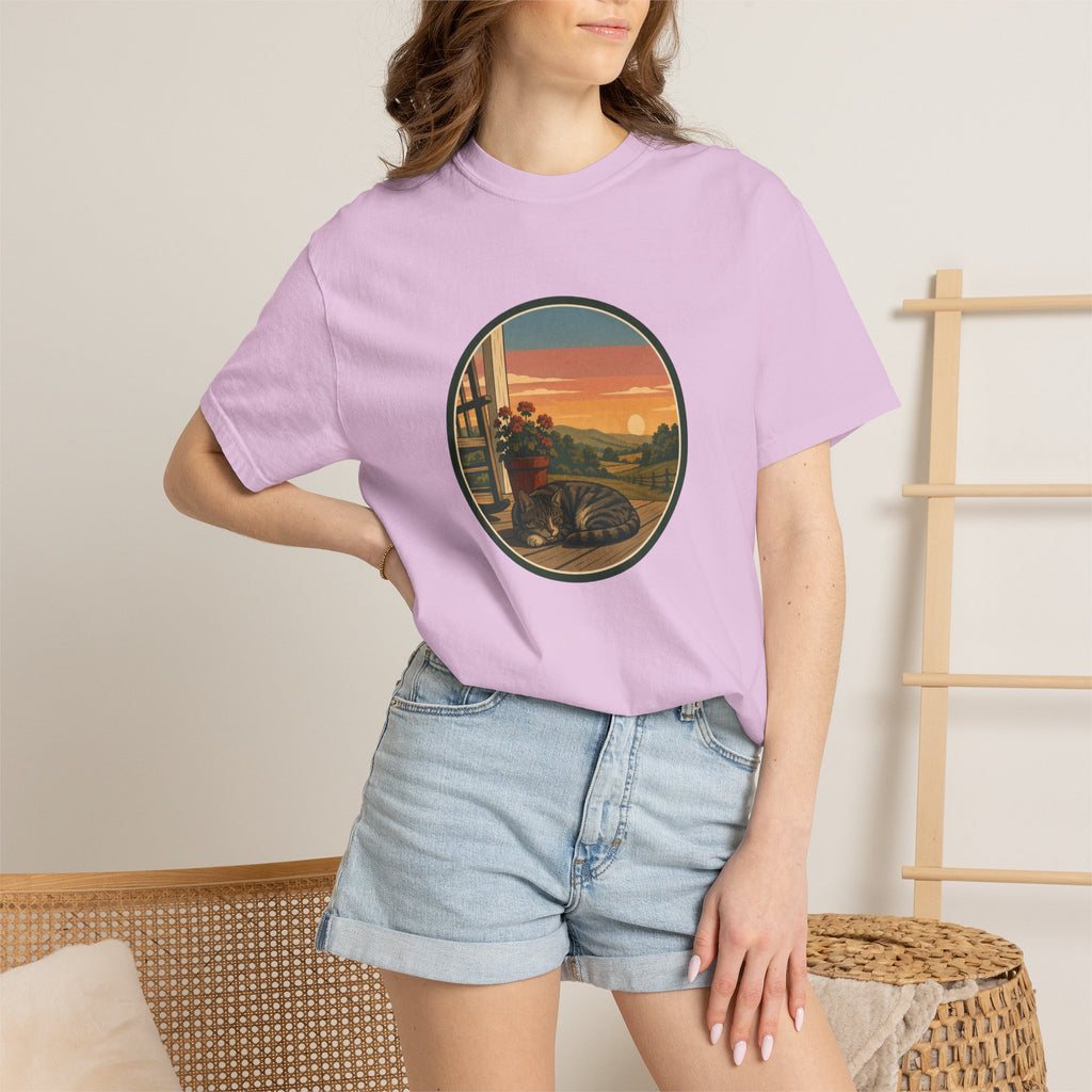 Vintage Sunset Cat Nap T-Shirt