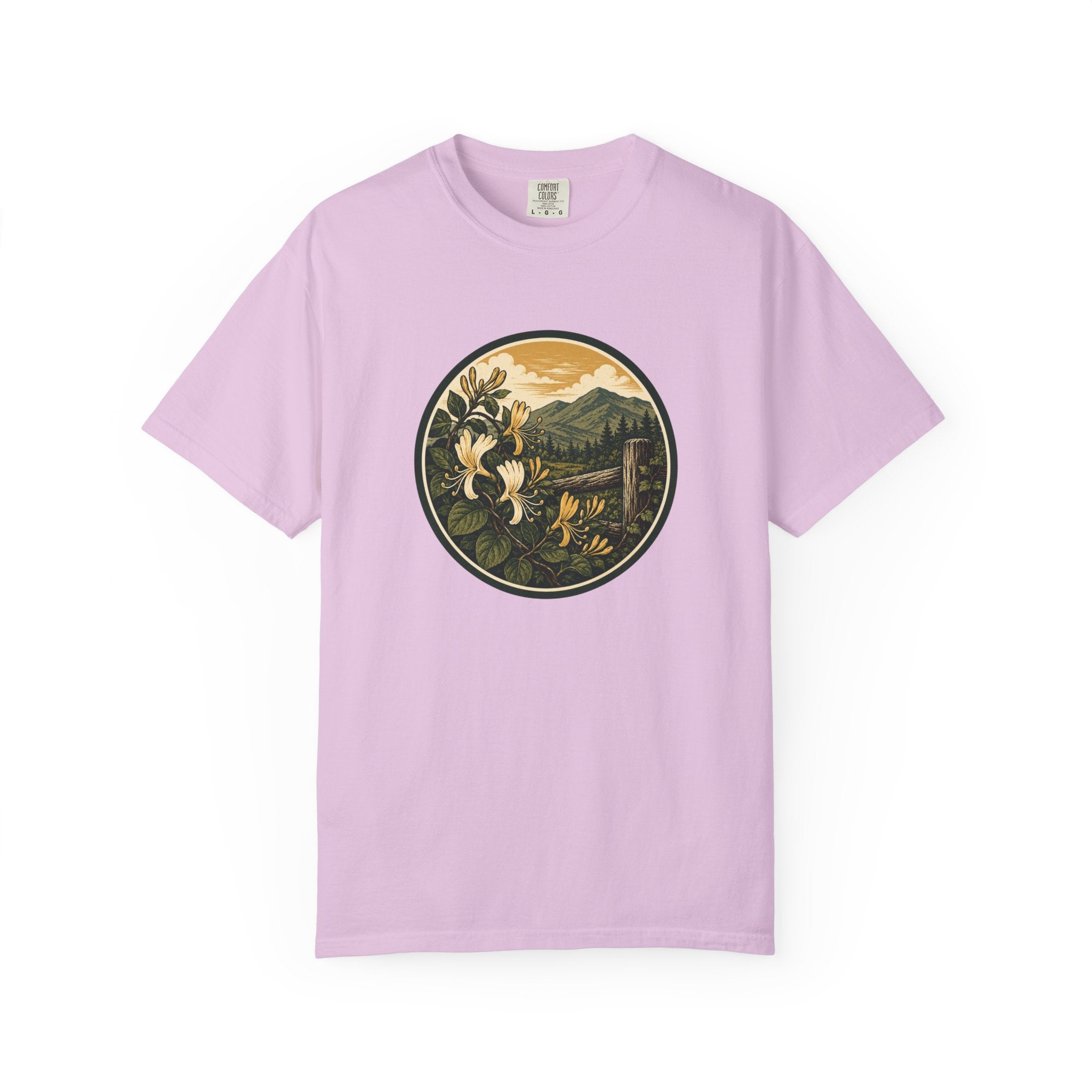 Nature Circle Graphic Tee — Mountain Honeysuckle Scenic T-Shirt