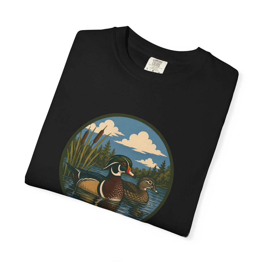 Wood Duck Pond T-Shirt — Vintage Waterfowl Nature Tee