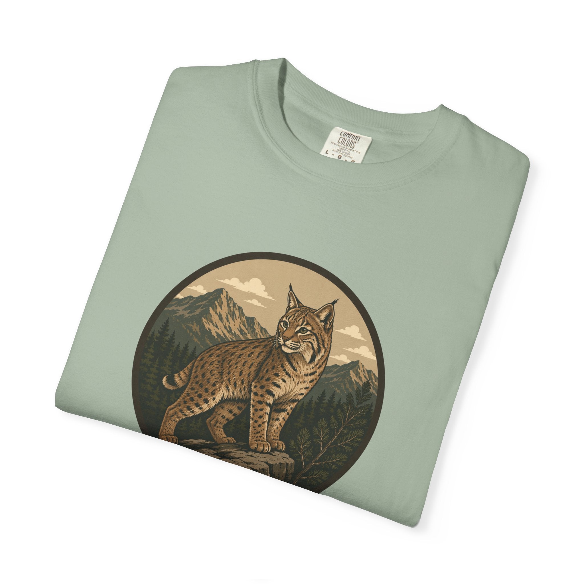 Bobcat Mountain Tee — Retro Wilderness Cat Graphic T-Shirt