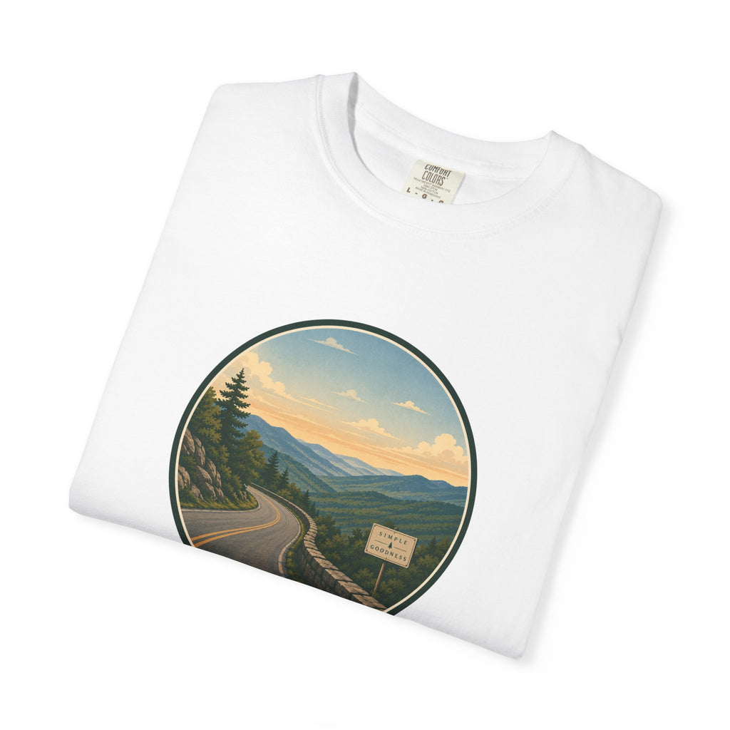 Road Through the Mountains T-Shirt — Scenic Sunset Drive Graphic Tee