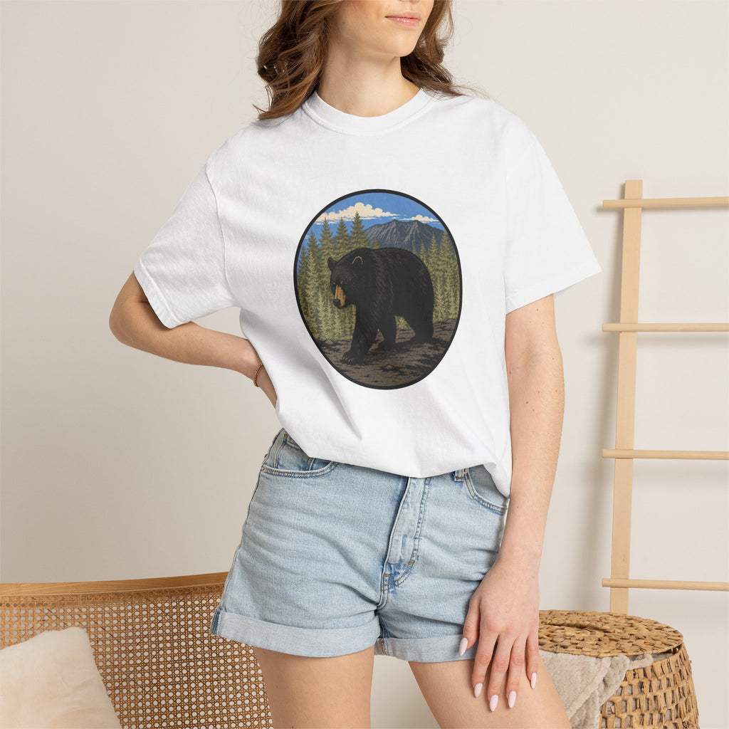 Black Bear Wilderness Badge Unisex Garment-Dyed T-Shirt