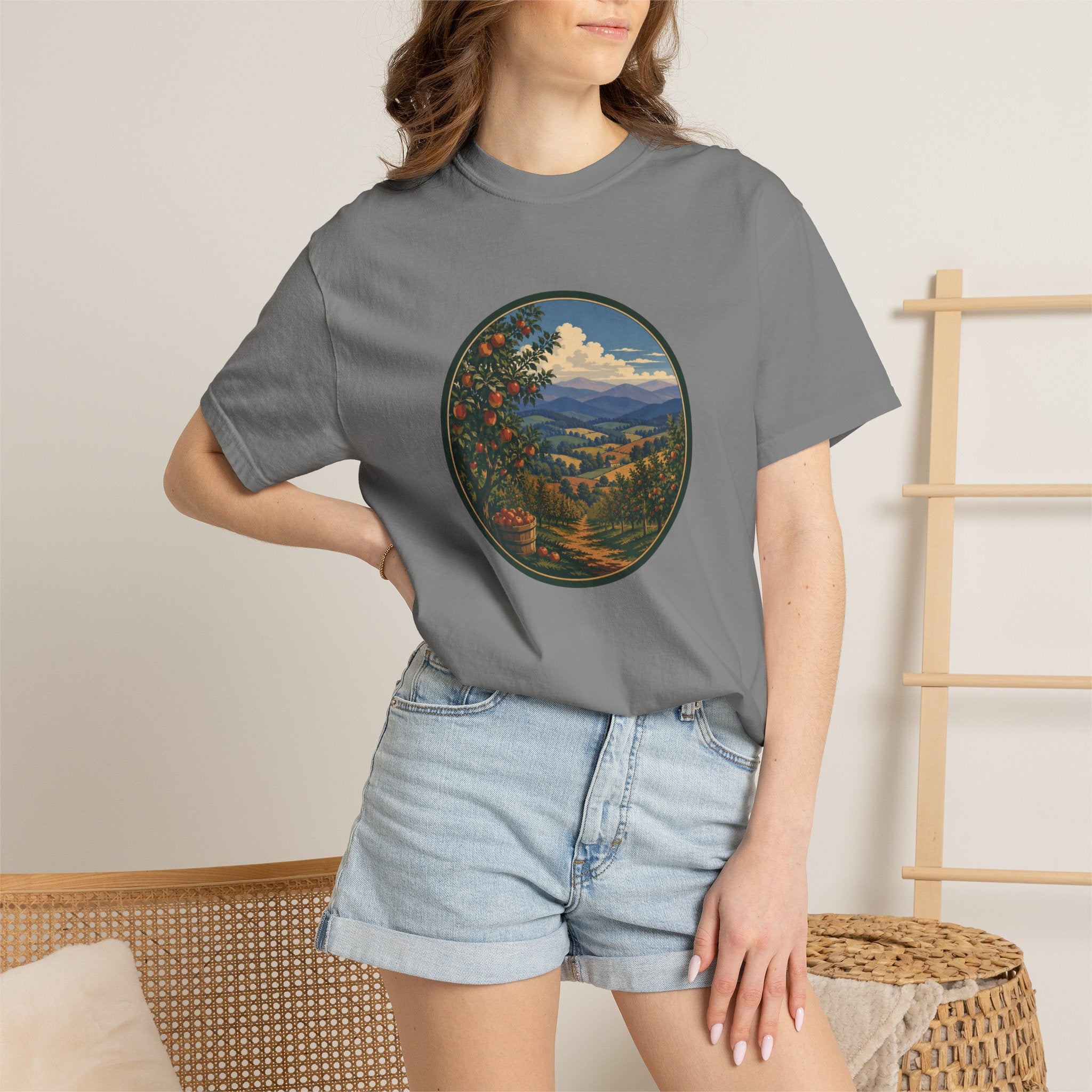 Scenic Apple Orchard Landscape T-Shirt