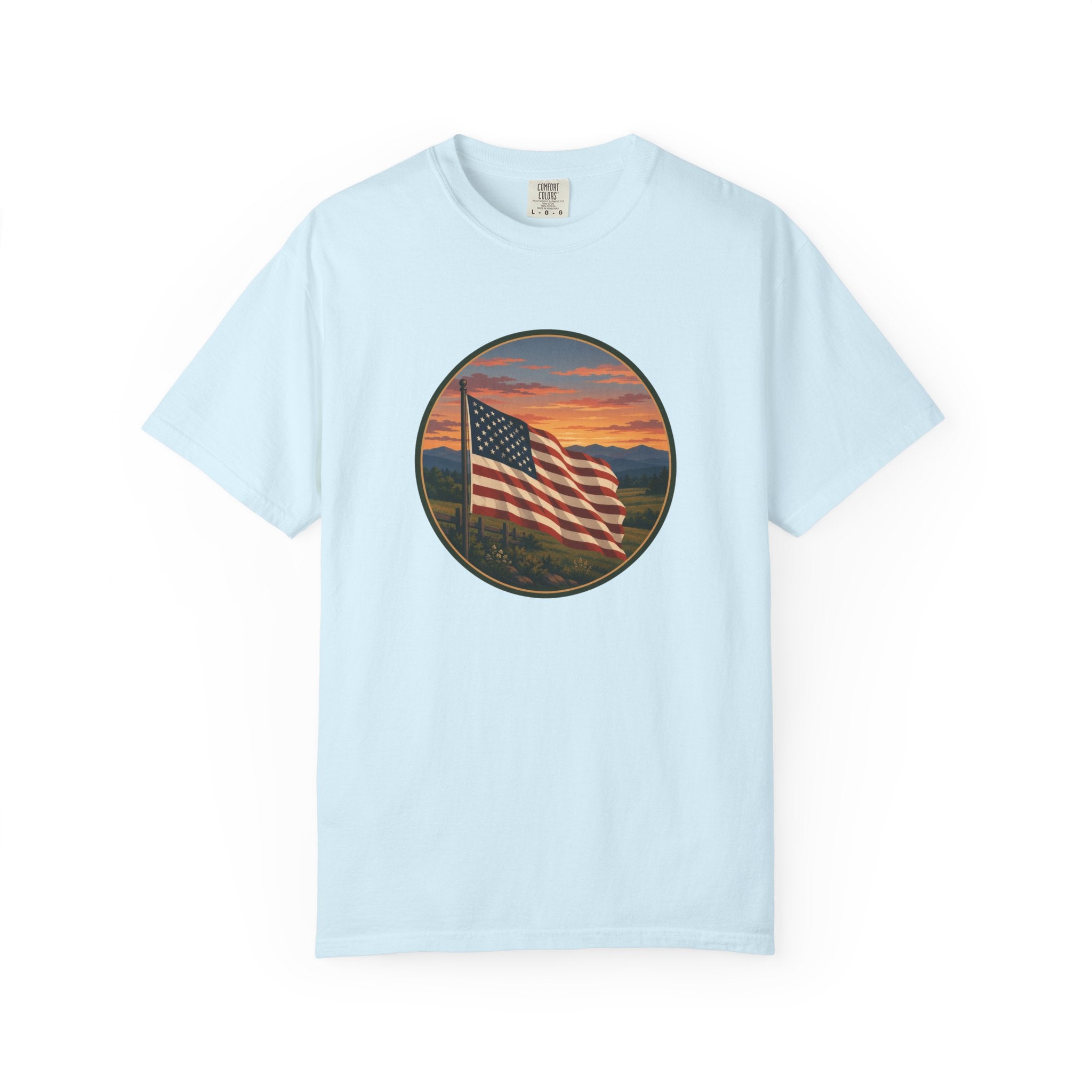 American Flag Sunset T-Shirt