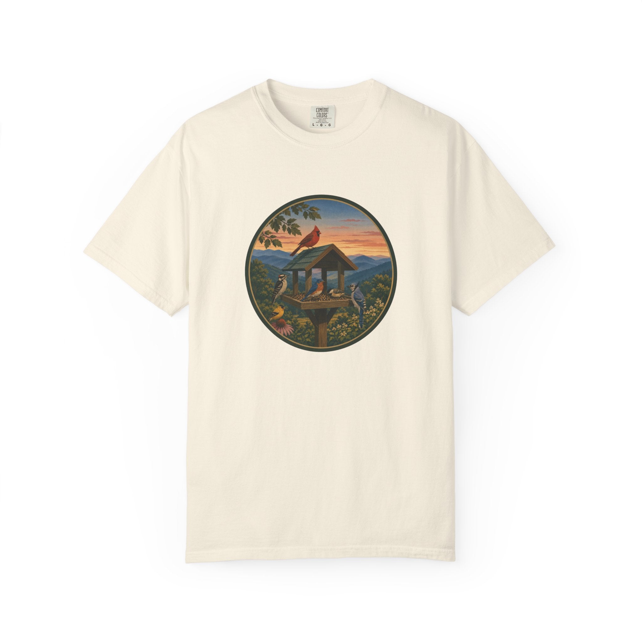 Sunset Bird Feeder Circle T-Shirt