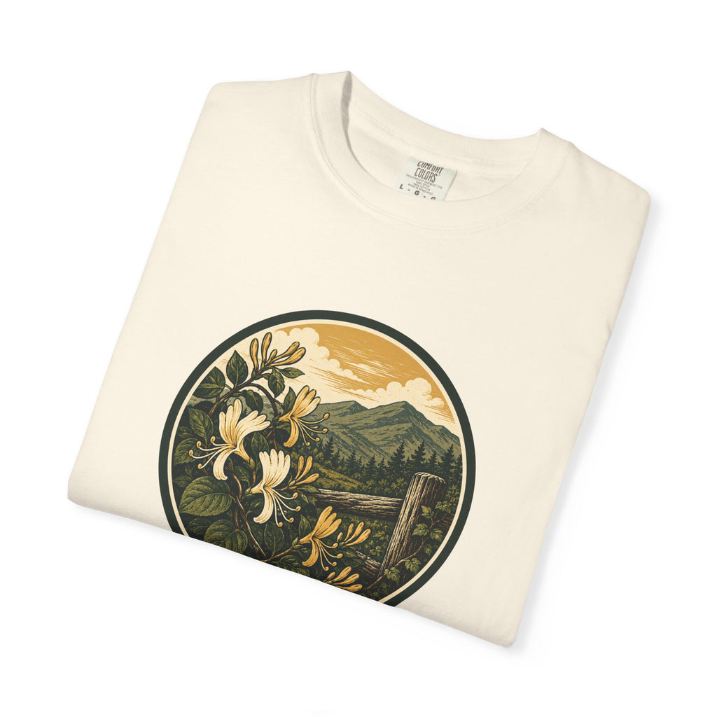 Nature Circle Graphic Tee — Mountain Honeysuckle Scenic T-Shirt