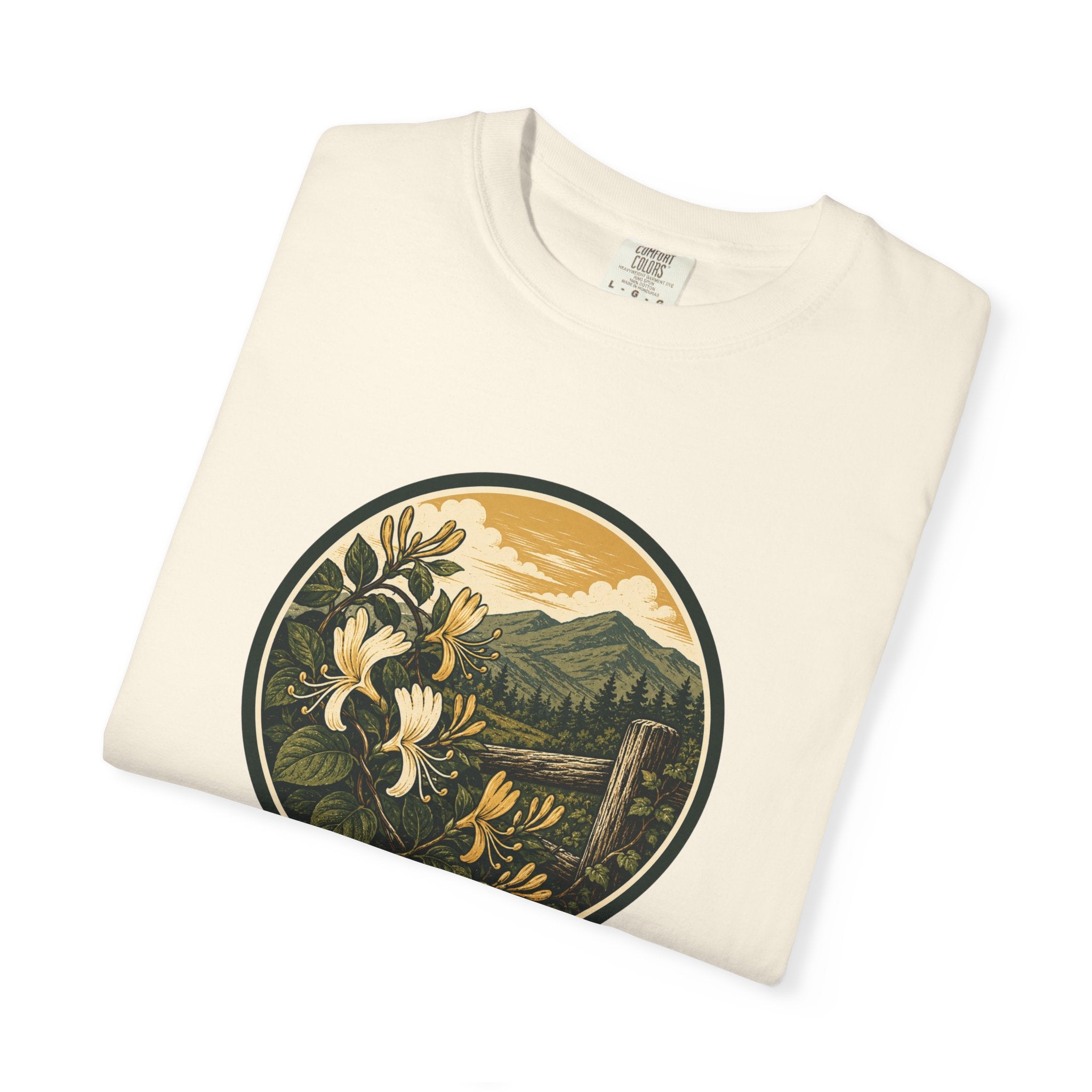 Nature Circle Graphic Tee — Mountain Honeysuckle Scenic T-Shirt