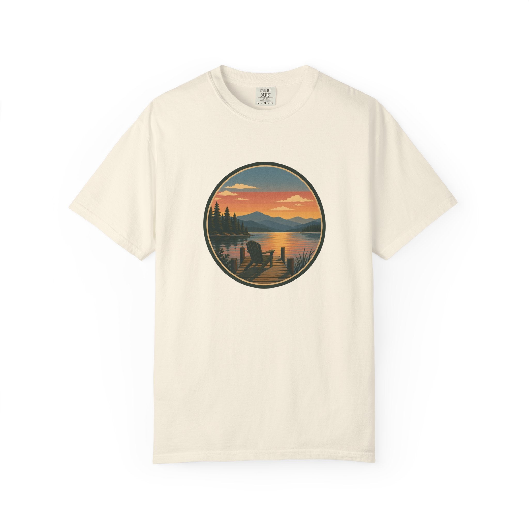 Sunset Lake Scenic T-Shirt – Mountain Dock Landscape Tee