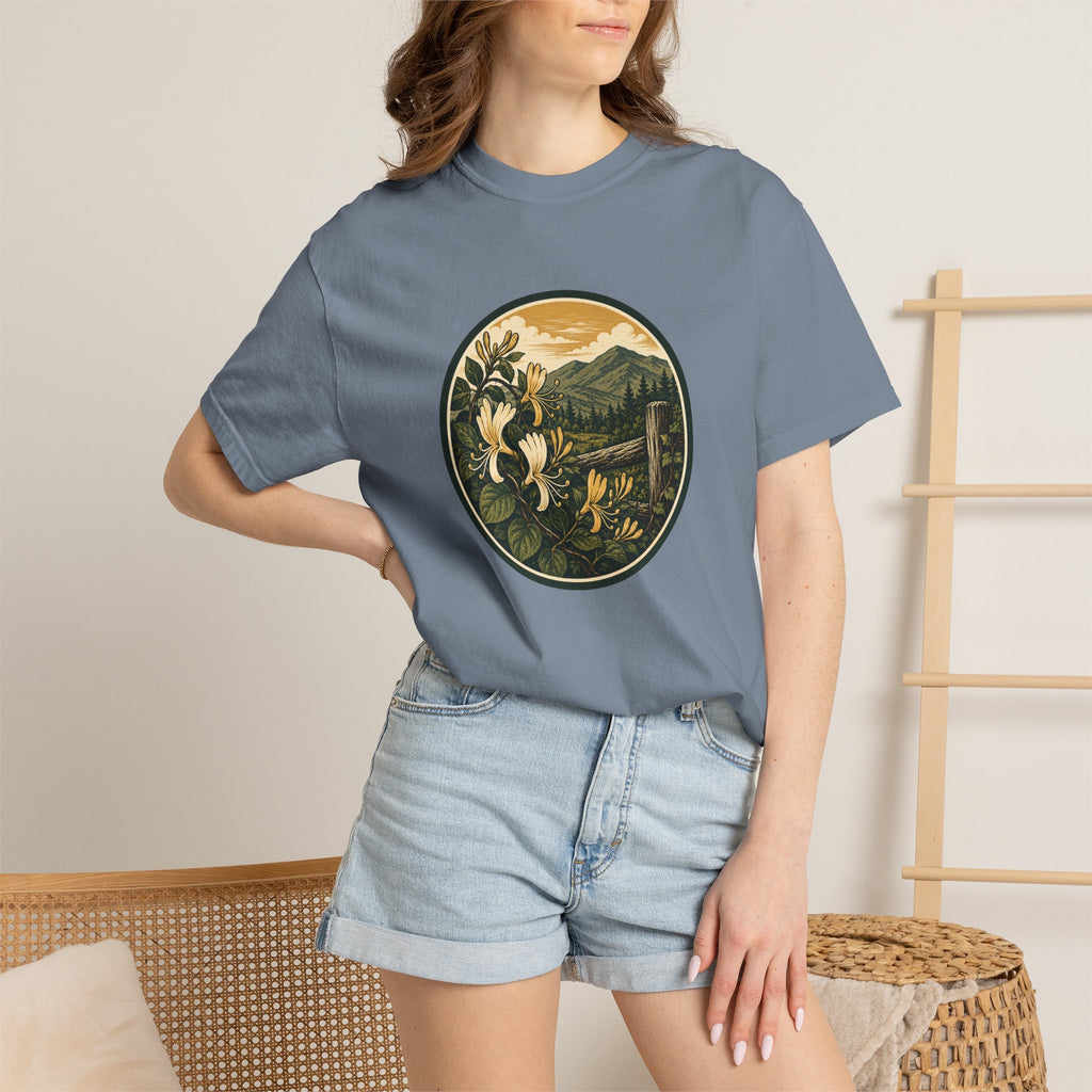 Nature Circle Graphic Tee — Mountain Honeysuckle Scenic T-Shirt