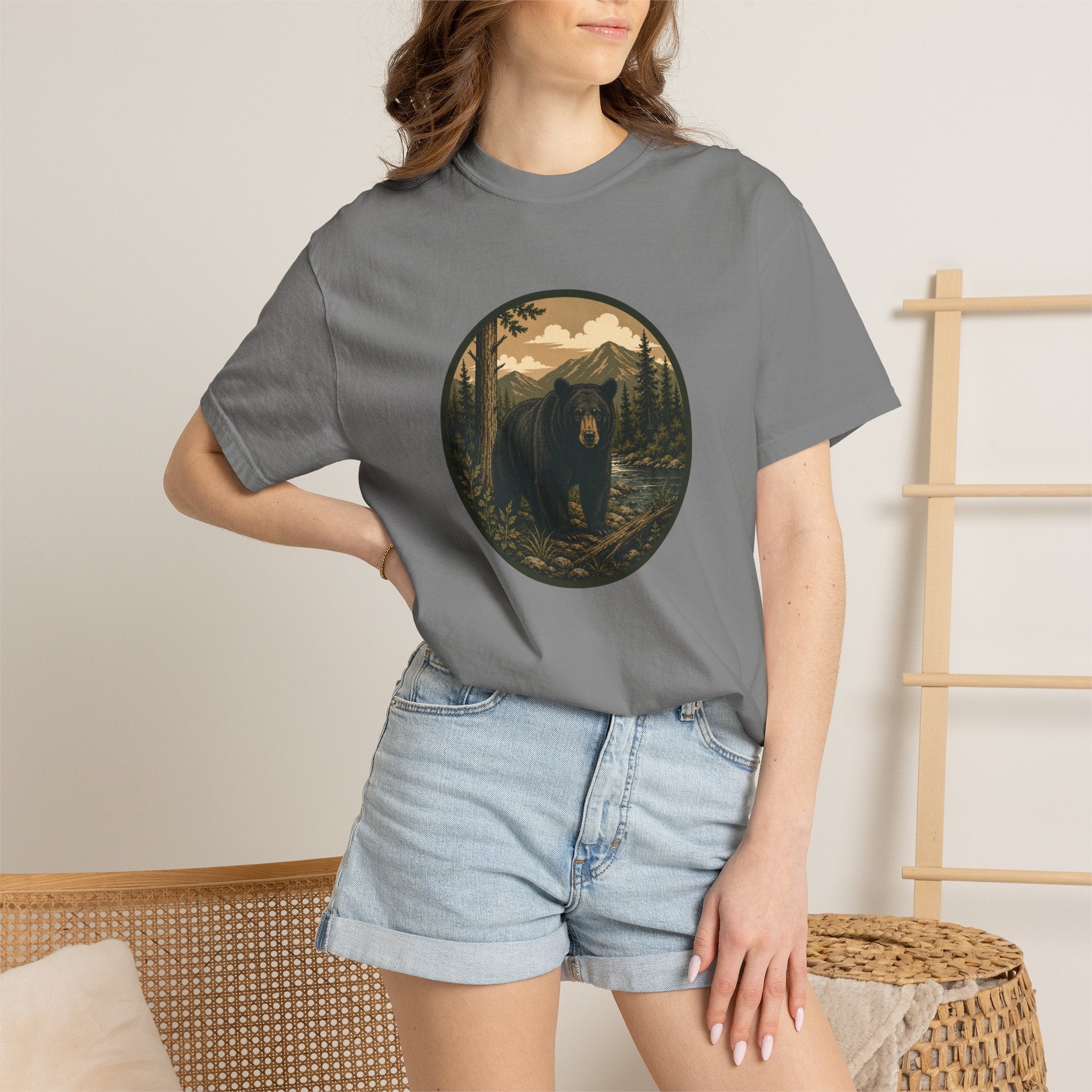 Bear Forest Graphic T-Shirt — Vintage Mountain Wilderness Tee