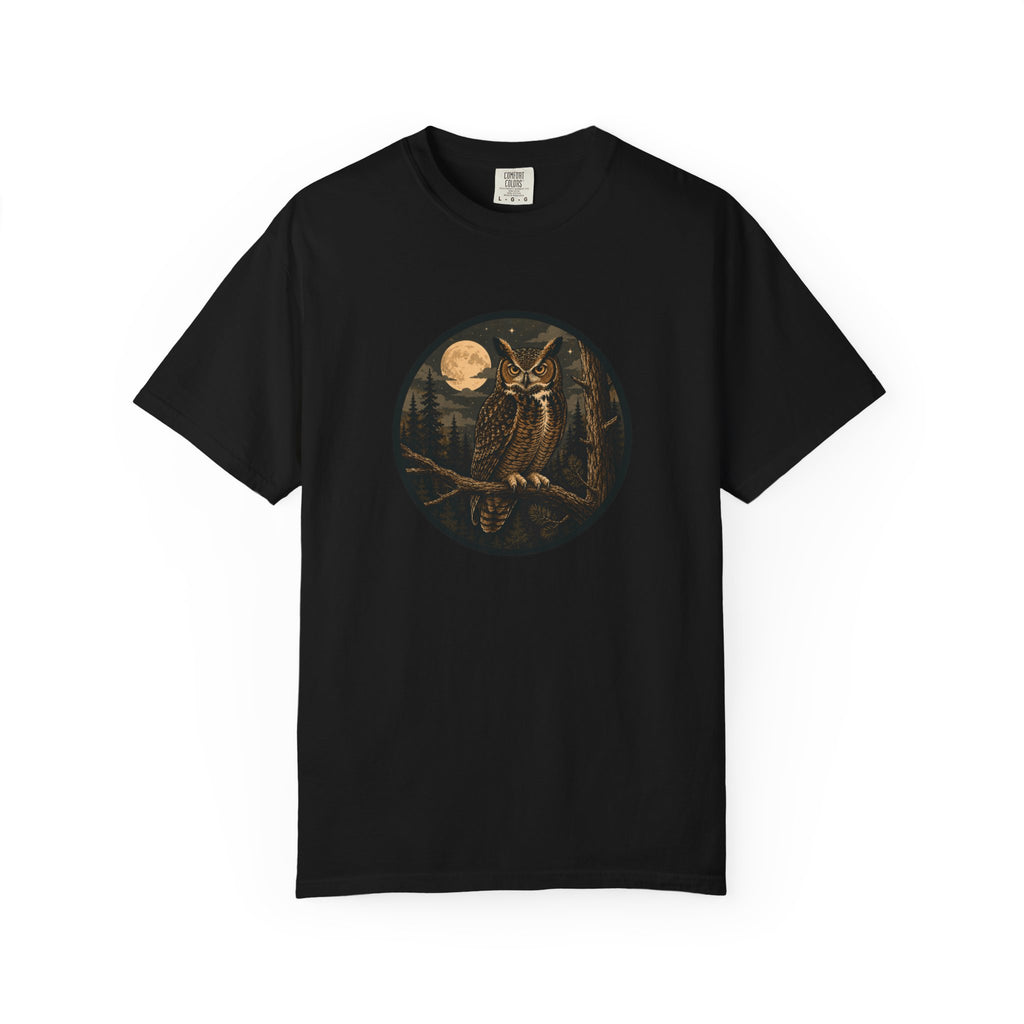 Owl Moon T-Shirt — Vintage Night Forest Graphic