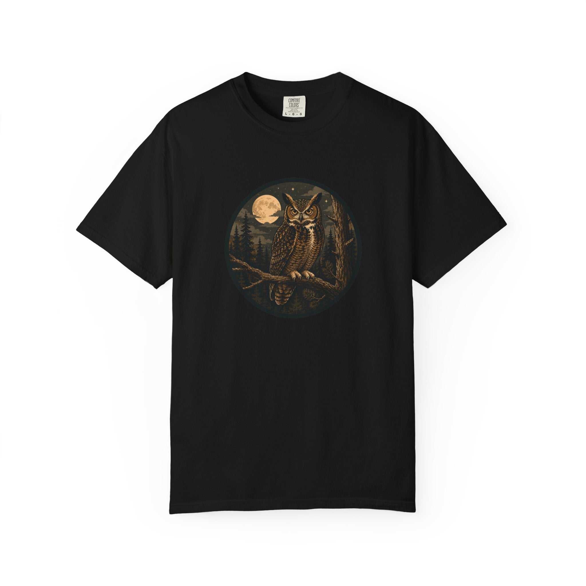 Owl Moon T-Shirt — Vintage Night Forest Graphic