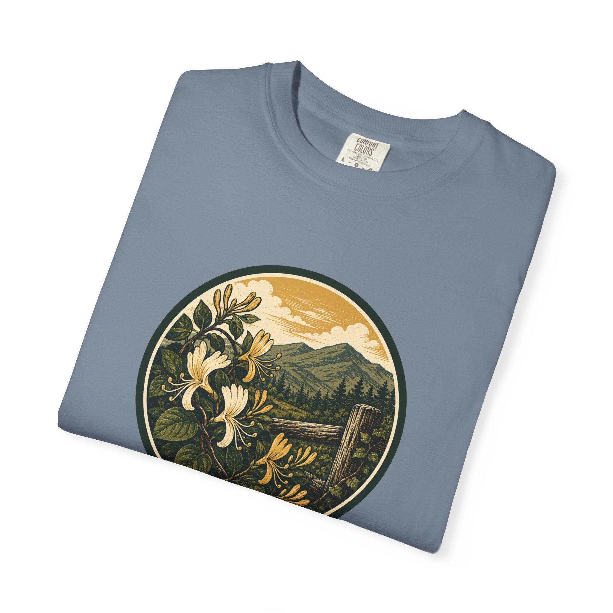 Nature Circle Graphic Tee — Mountain Honeysuckle Scenic T-Shirt