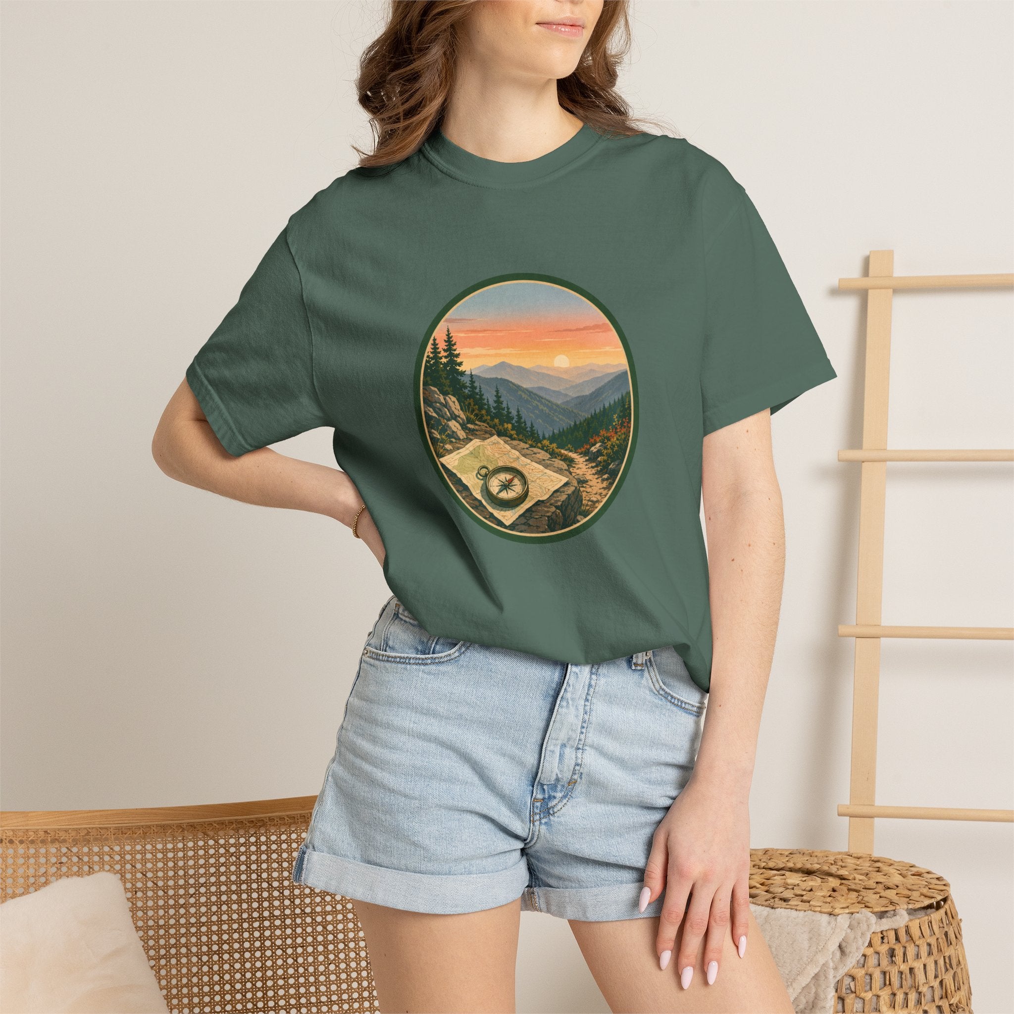 Mountain Hiking T-Shirt — Scenic Trail Vintage Nature Tee
