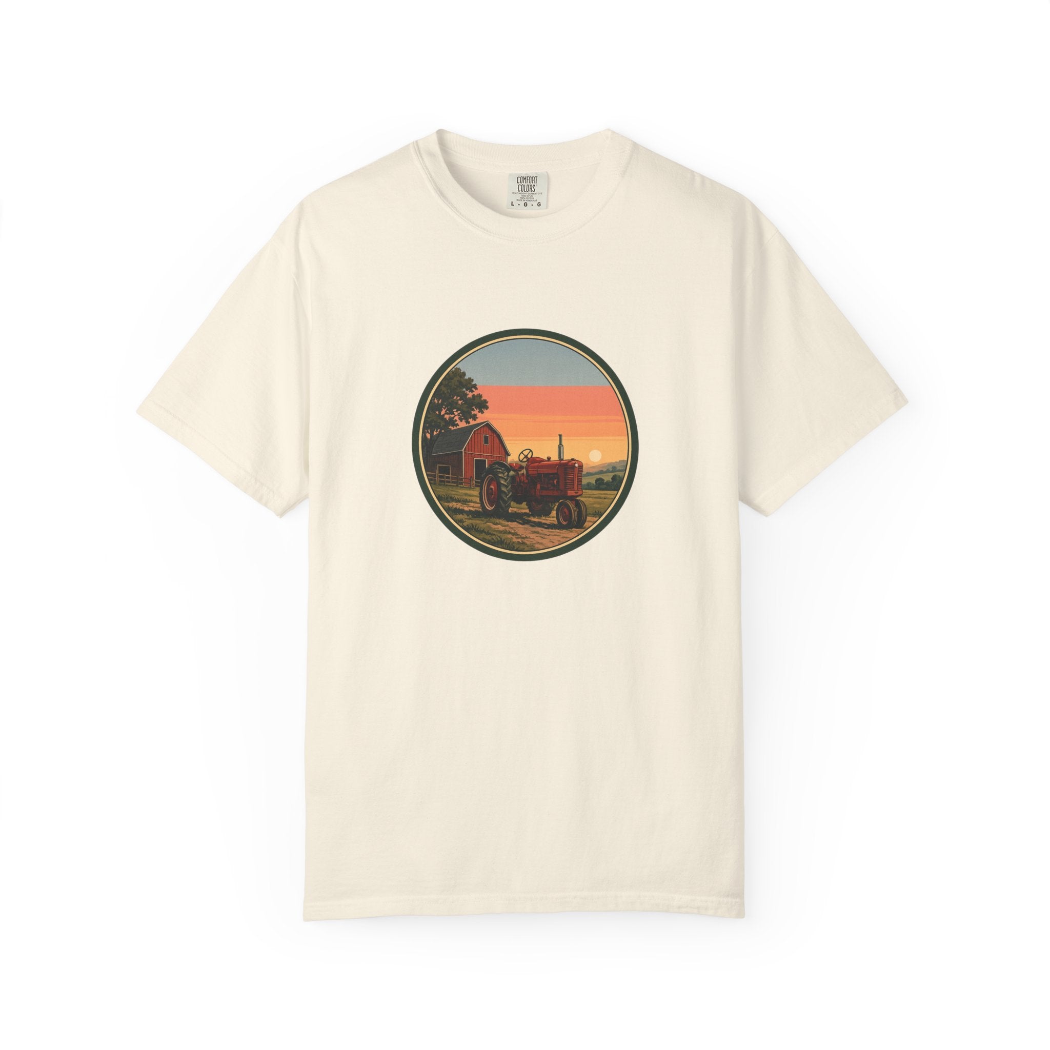 Vintage Farm Tractor Sunset T-Shirt
