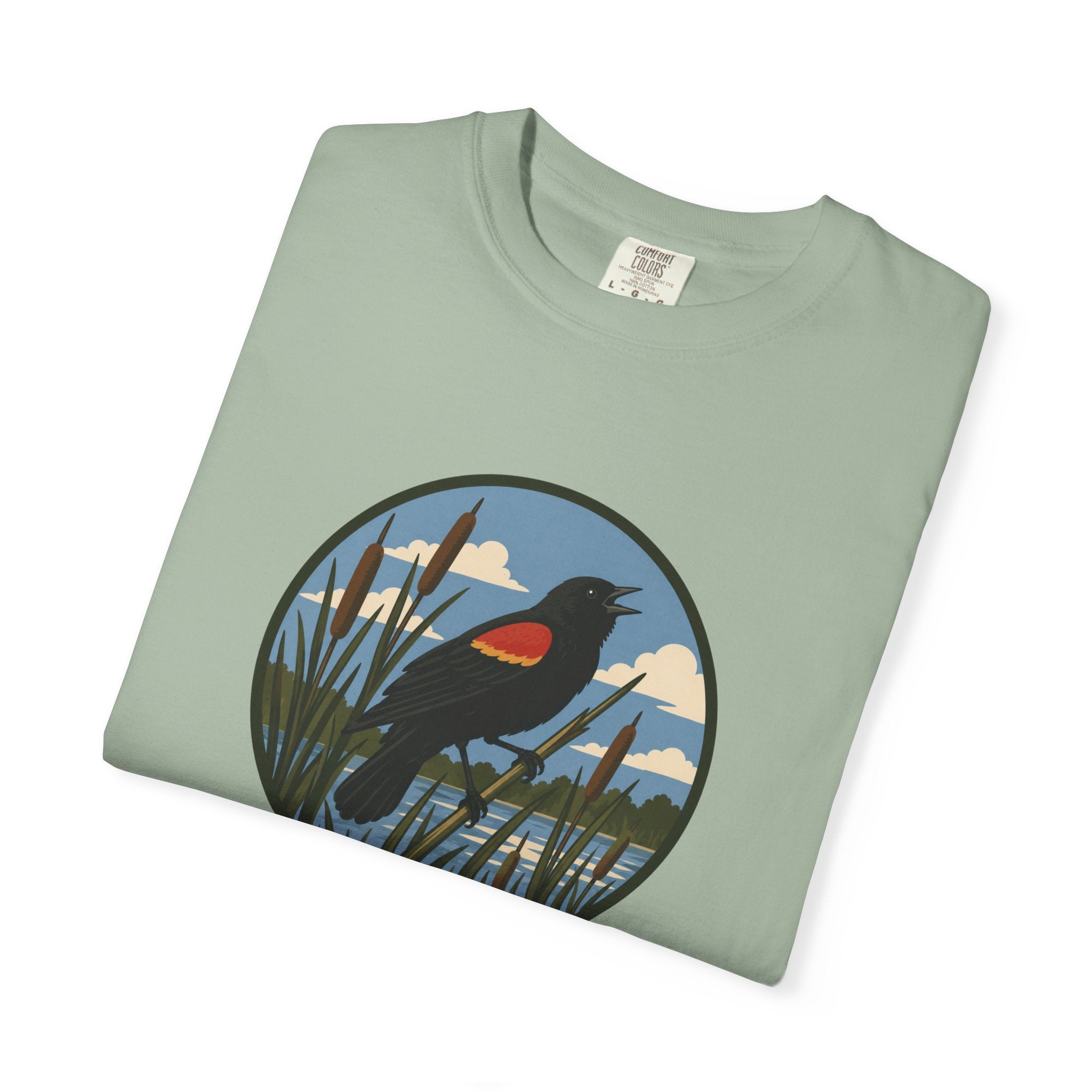 Red-winged Blackbird Graphic Tee — Marsh Bird Nature T-Shirt