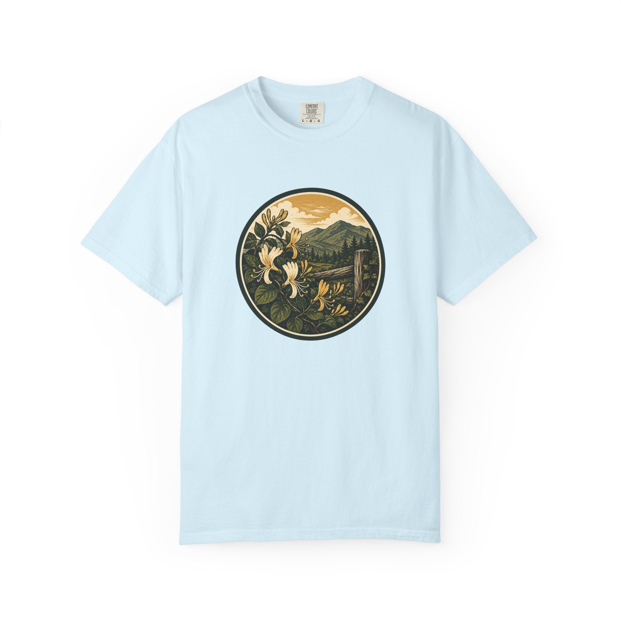 Nature Circle Graphic Tee — Mountain Honeysuckle Scenic T-Shirt