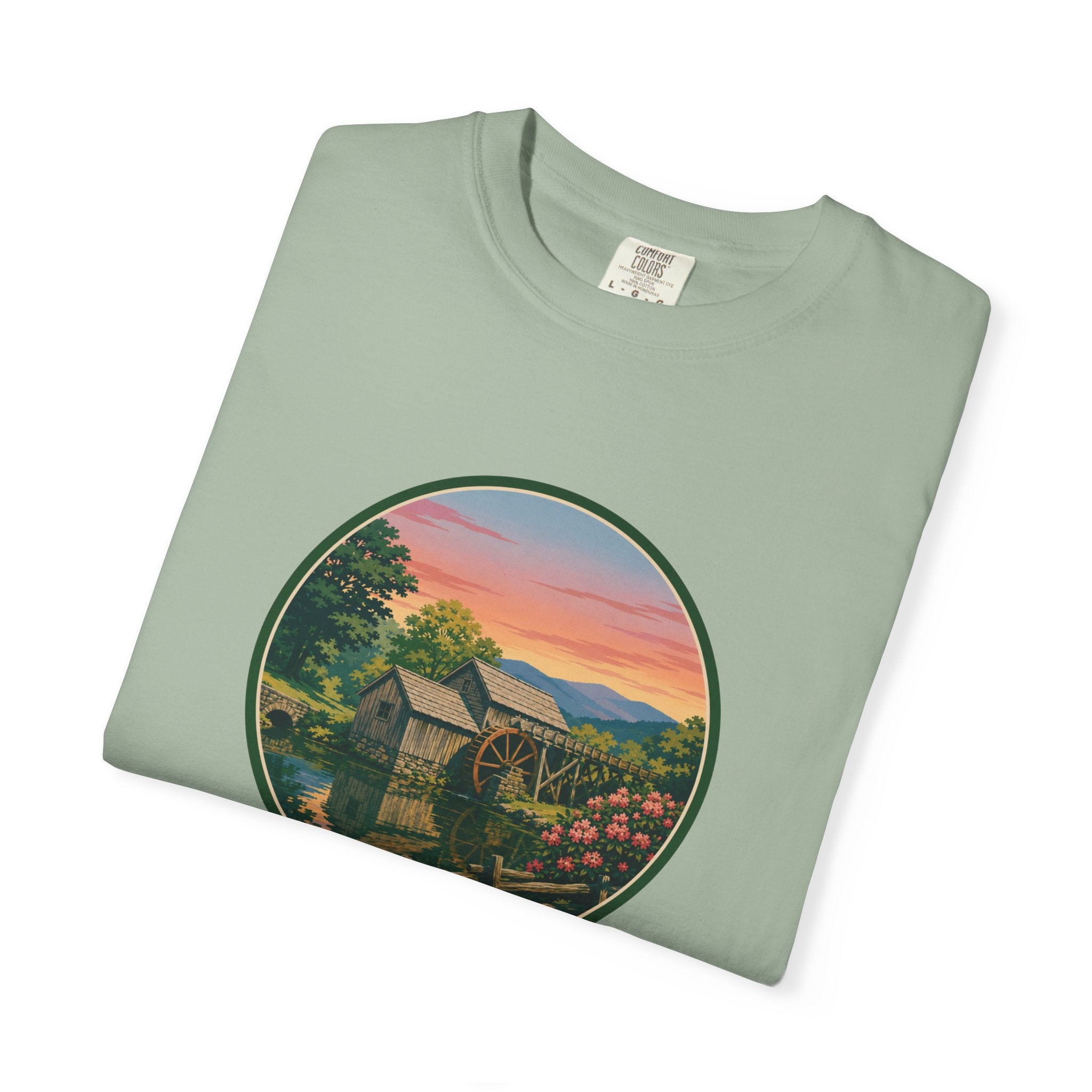 Scenic Sunset Watermill  T-Shirt