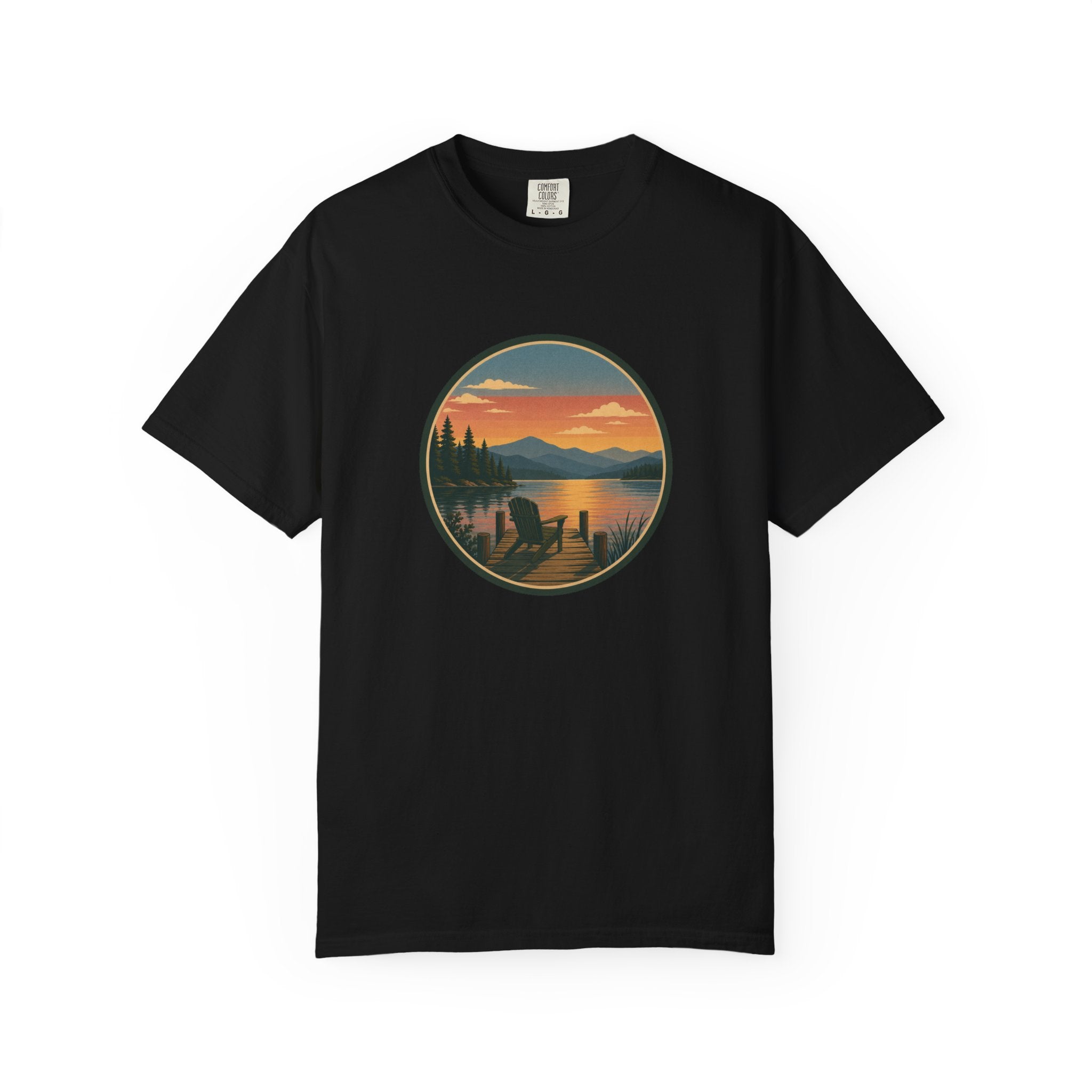 Sunset Lake Scenic T-Shirt – Mountain Dock Landscape Tee