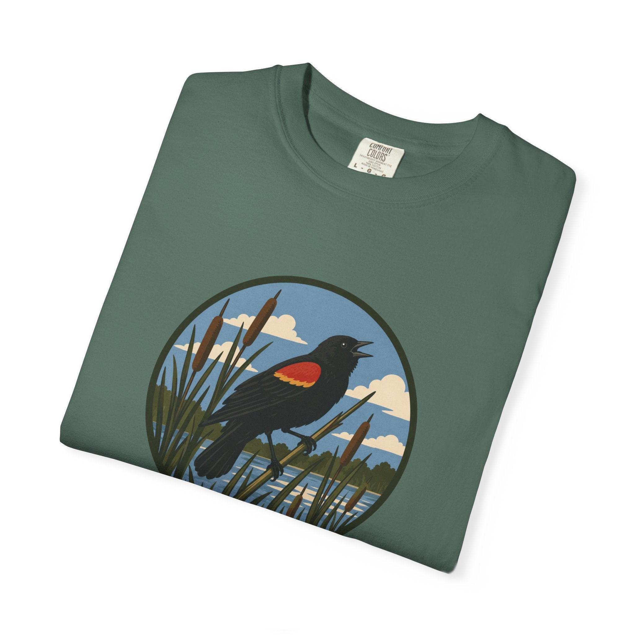 Red-winged Blackbird Graphic Tee — Marsh Bird Nature T-Shirt