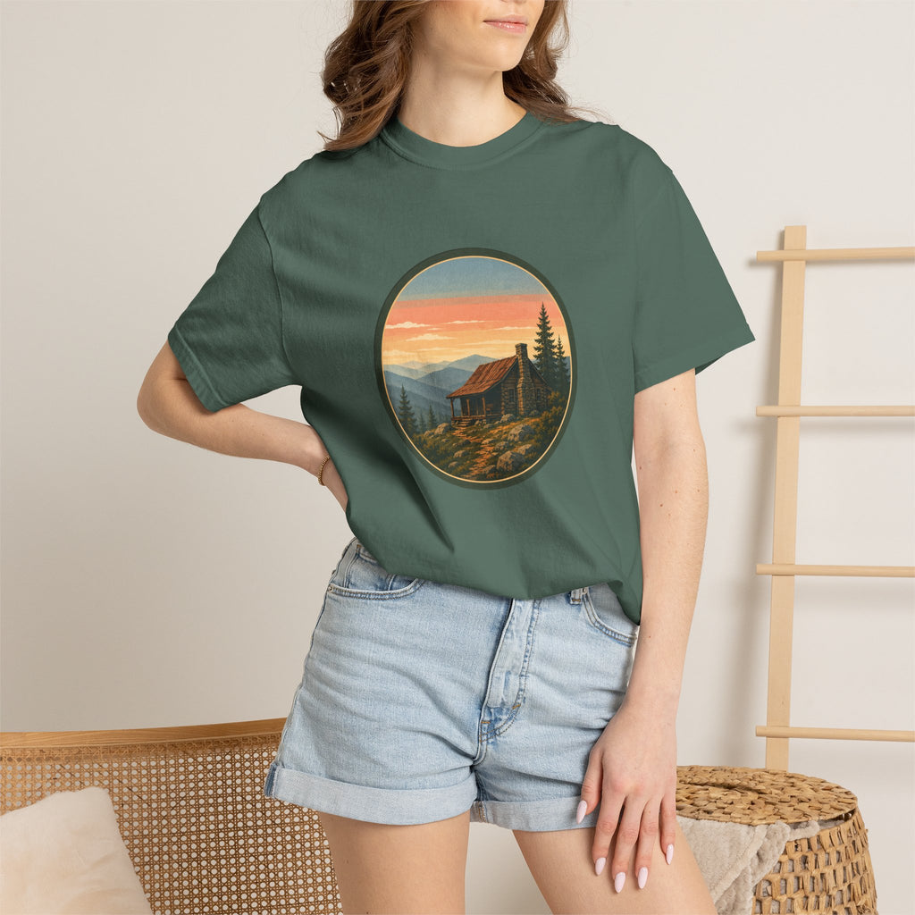 Sunset Cabin Mountain T-Shirt