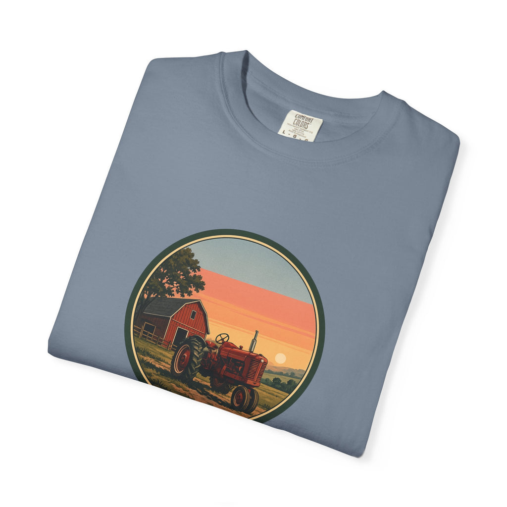 Vintage Farm Tractor Sunset T-Shirt