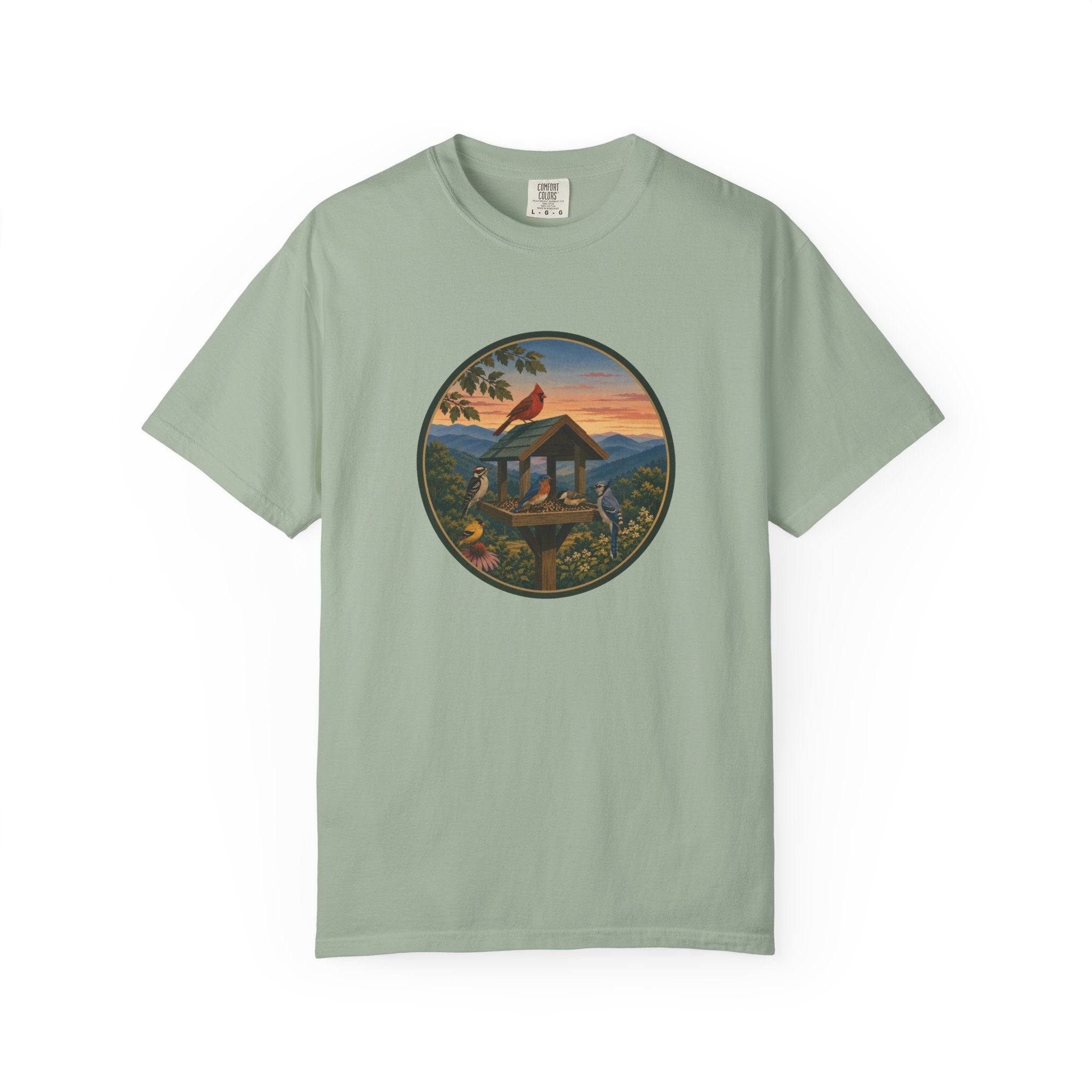 Sunset Bird Feeder Circle T-Shirt