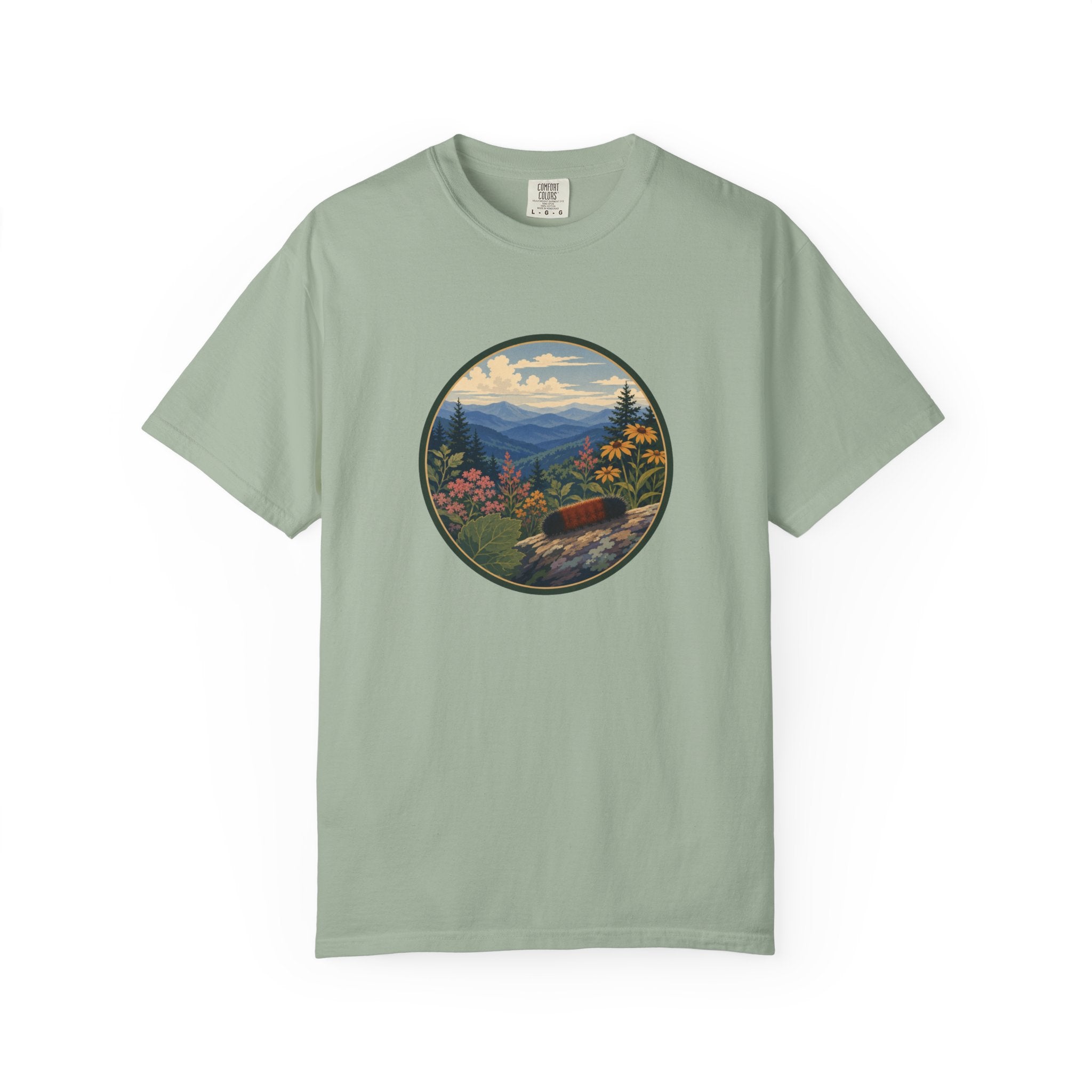 Mountain Caterpillar Scenic T-Shirt — Vintage Wilderness Nature Graphic