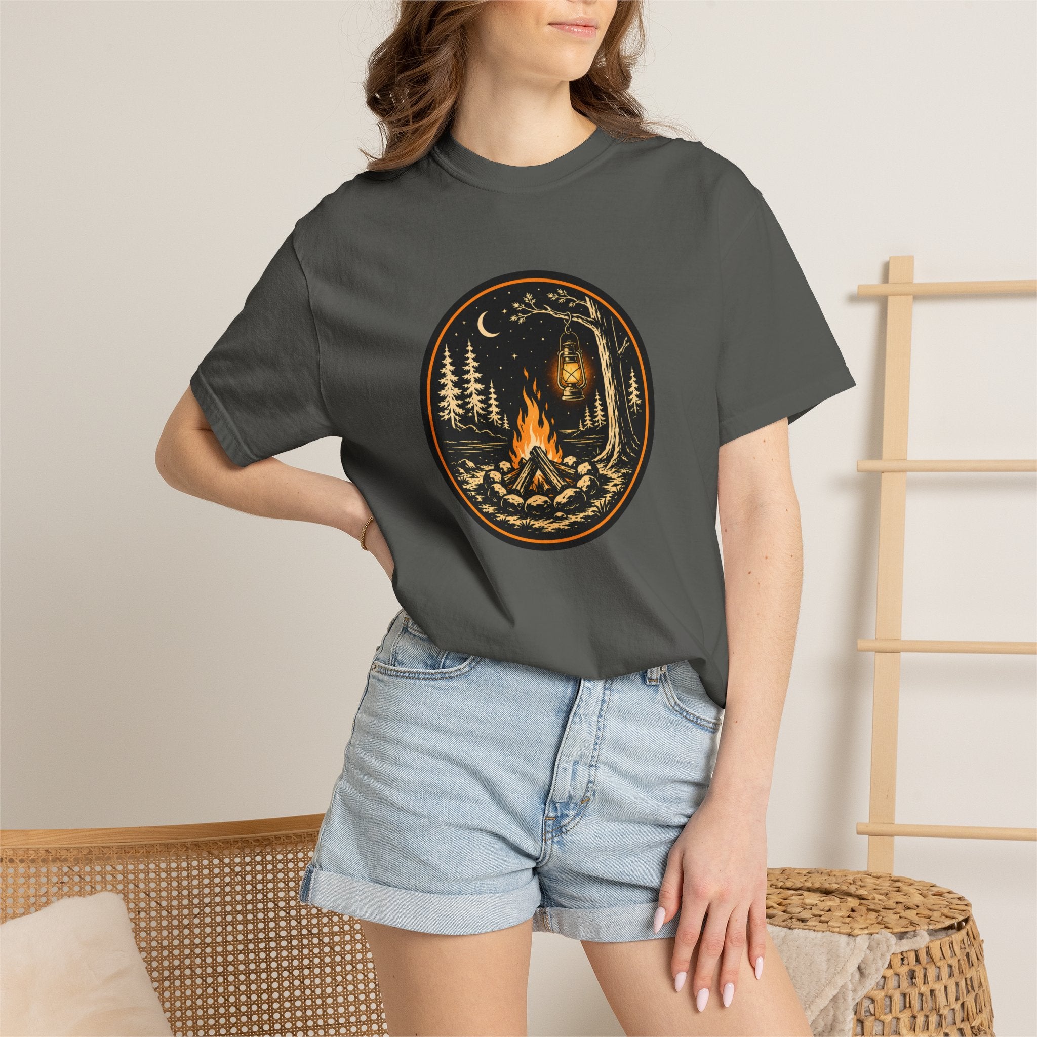 Campfire Nights Badge Unisex Garment-Dyed T-Shirt